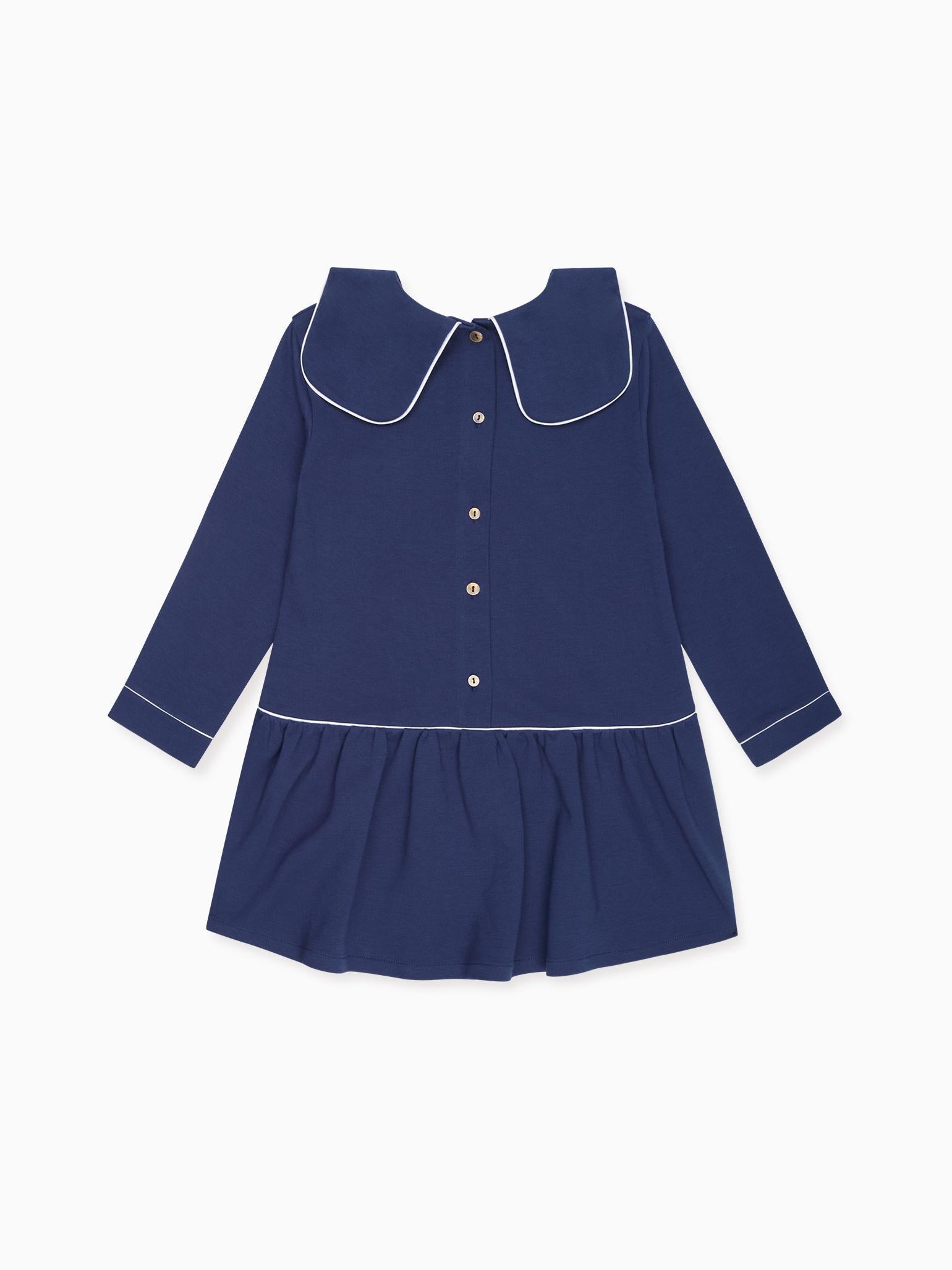 Navy Genevieve Girl Drop Waist Dress