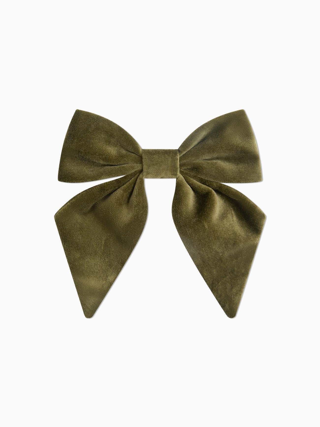 Olive Girl Velvet Large Bow Clip