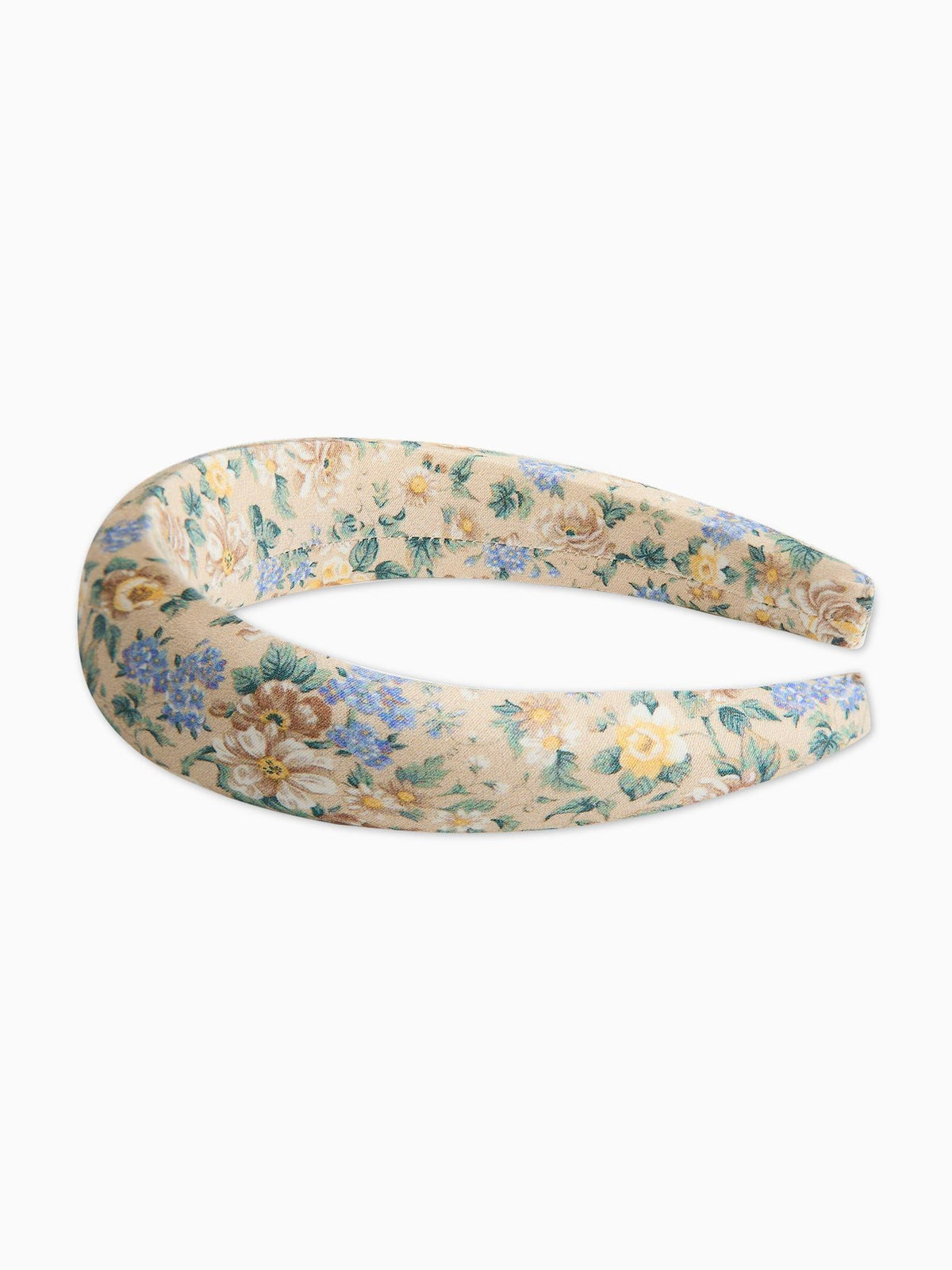 Beige Floral Girl Wide Headband