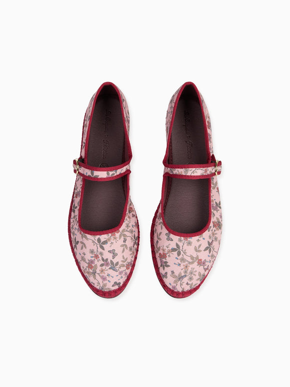 Flabelus x La Coqueta Girl Pink Floral Mary Jane Shoes