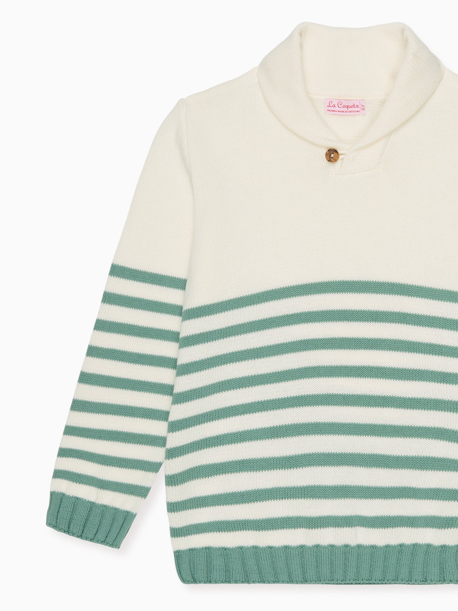 Sage Stripe Goyo Cotton Boy Jumper