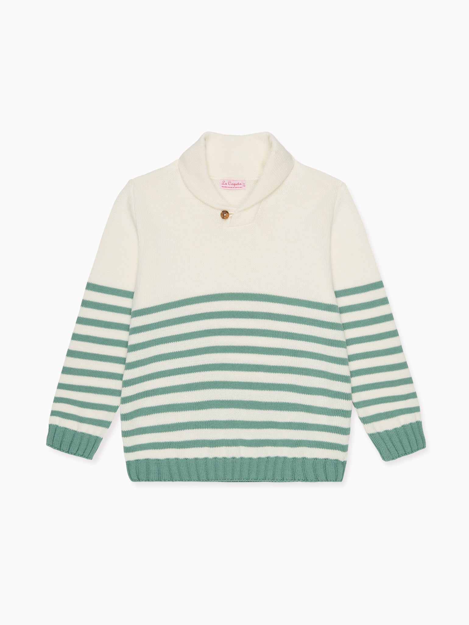 Sage Stripe Goyo Cotton Boy Jumper