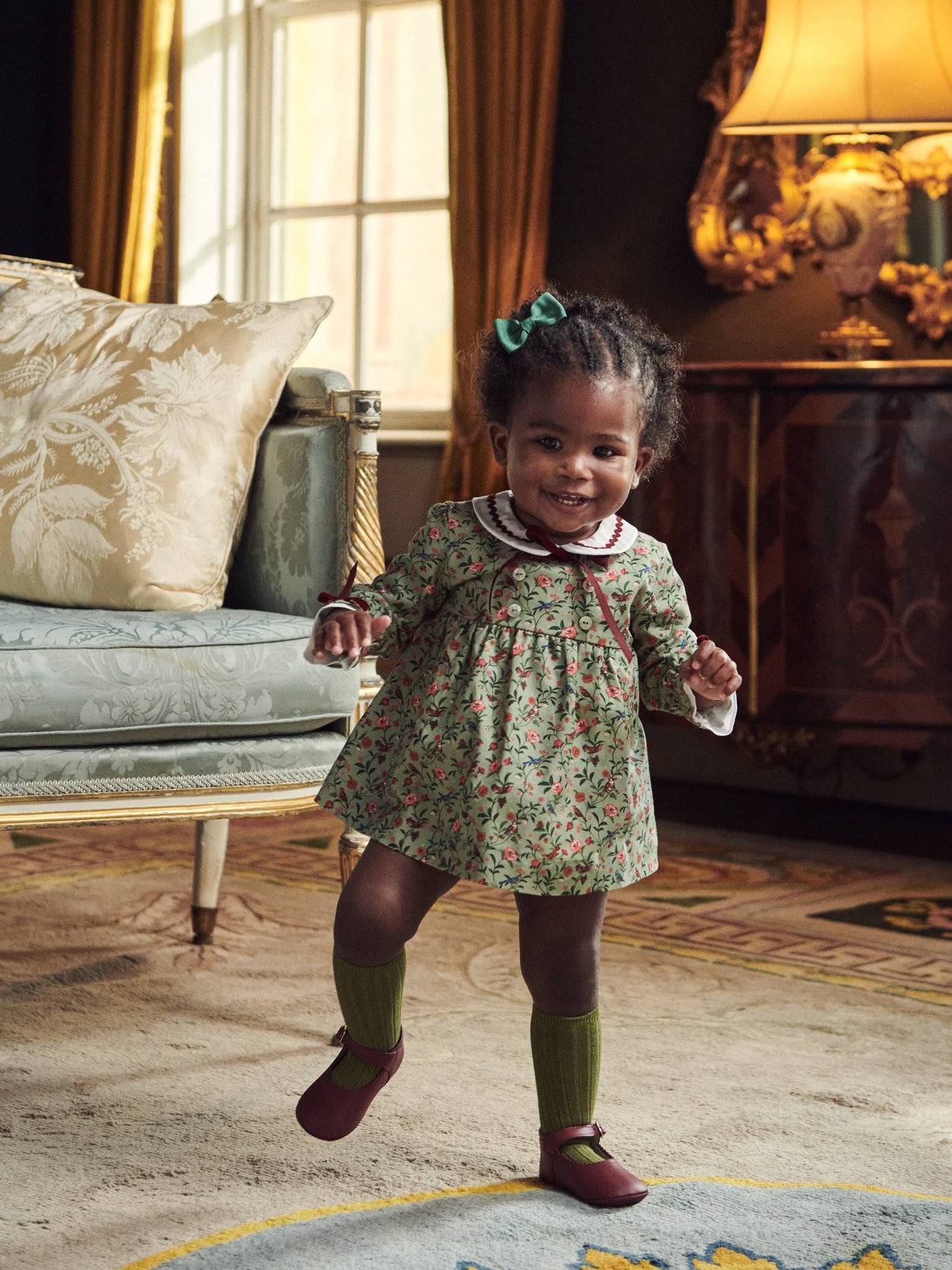 Sage Bird Floral Granada Baby Girl Set