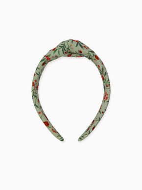 Sage Bird Floral Girl Top Knot Hairband