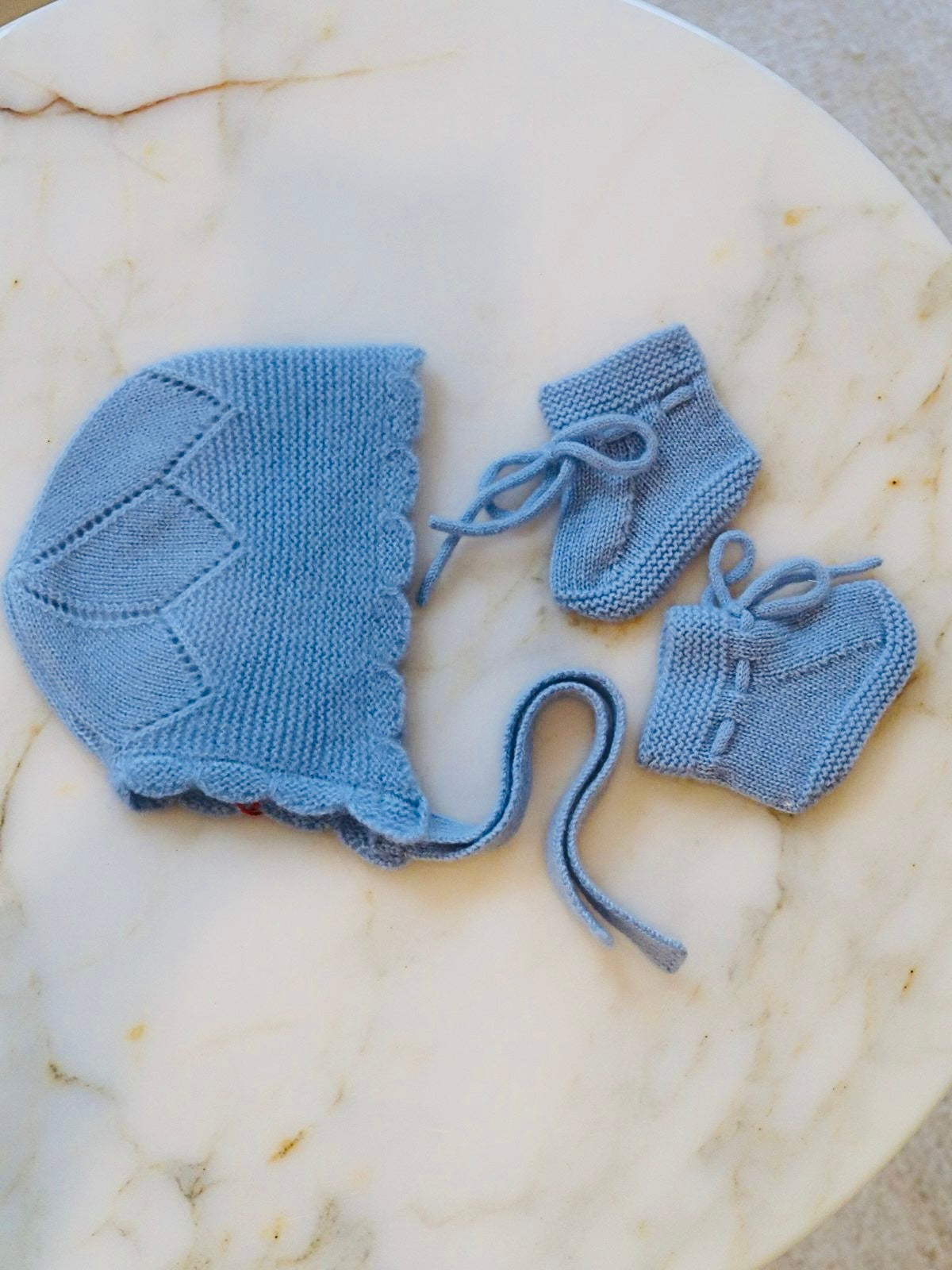 Blue Evita Cashmere Baby Booties