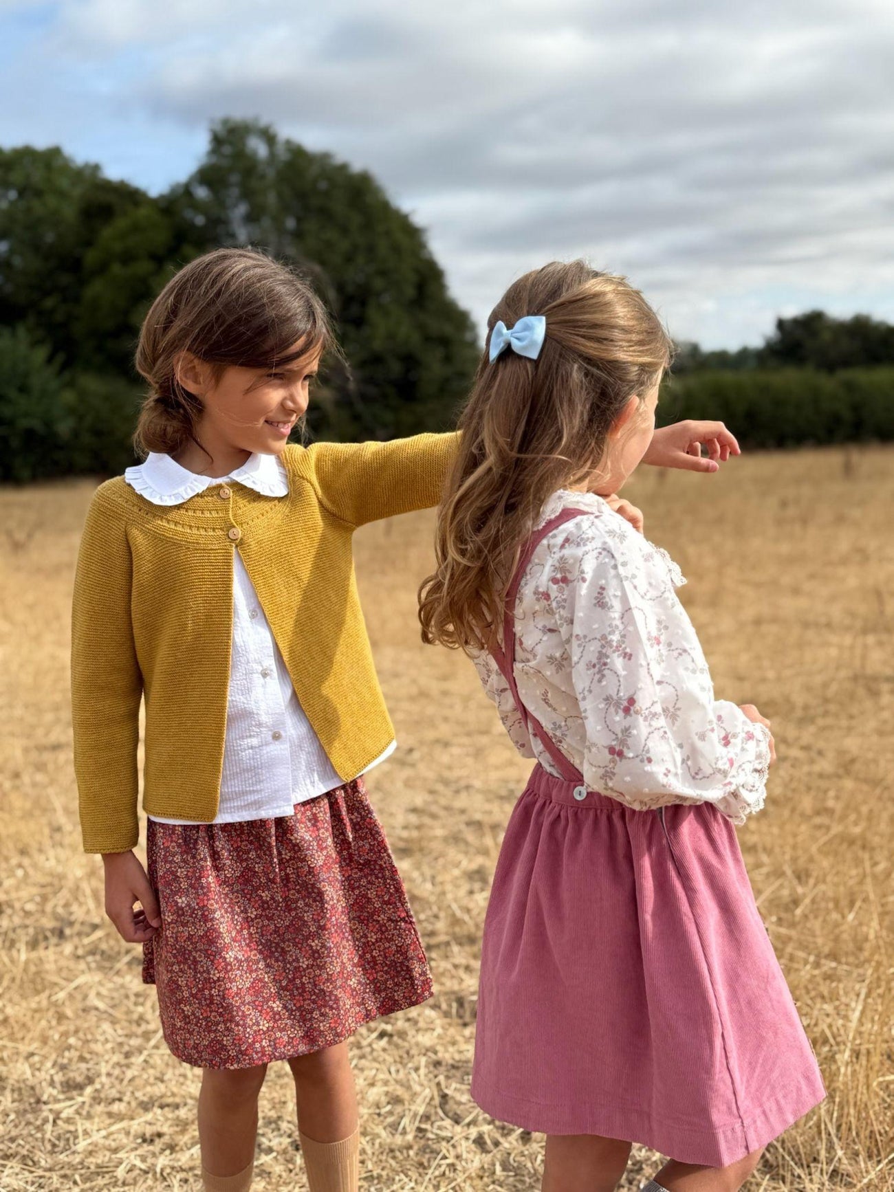 Terracotta Floral Amalia Girl Skirt