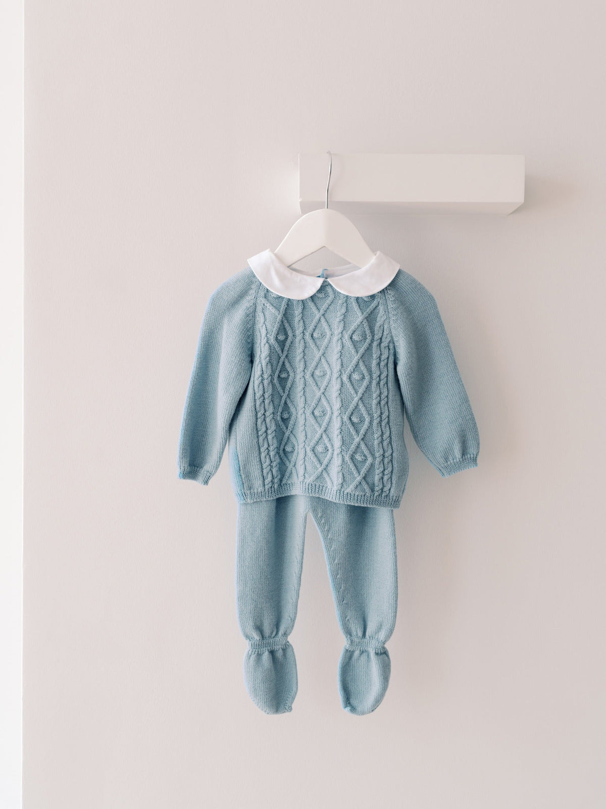 Dusty Blue Inigo Merino Baby Knitted Set