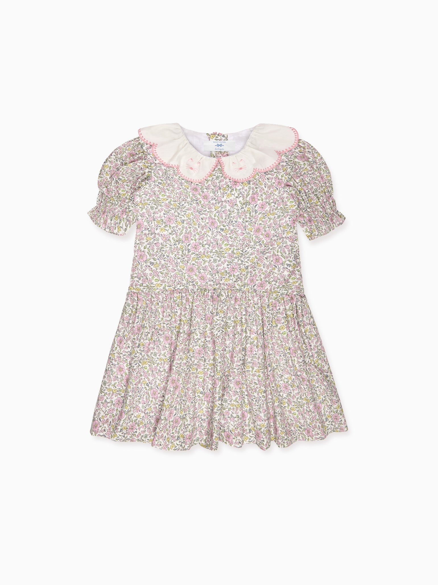 Sage Floral Iris Girl Drop Waist Dress