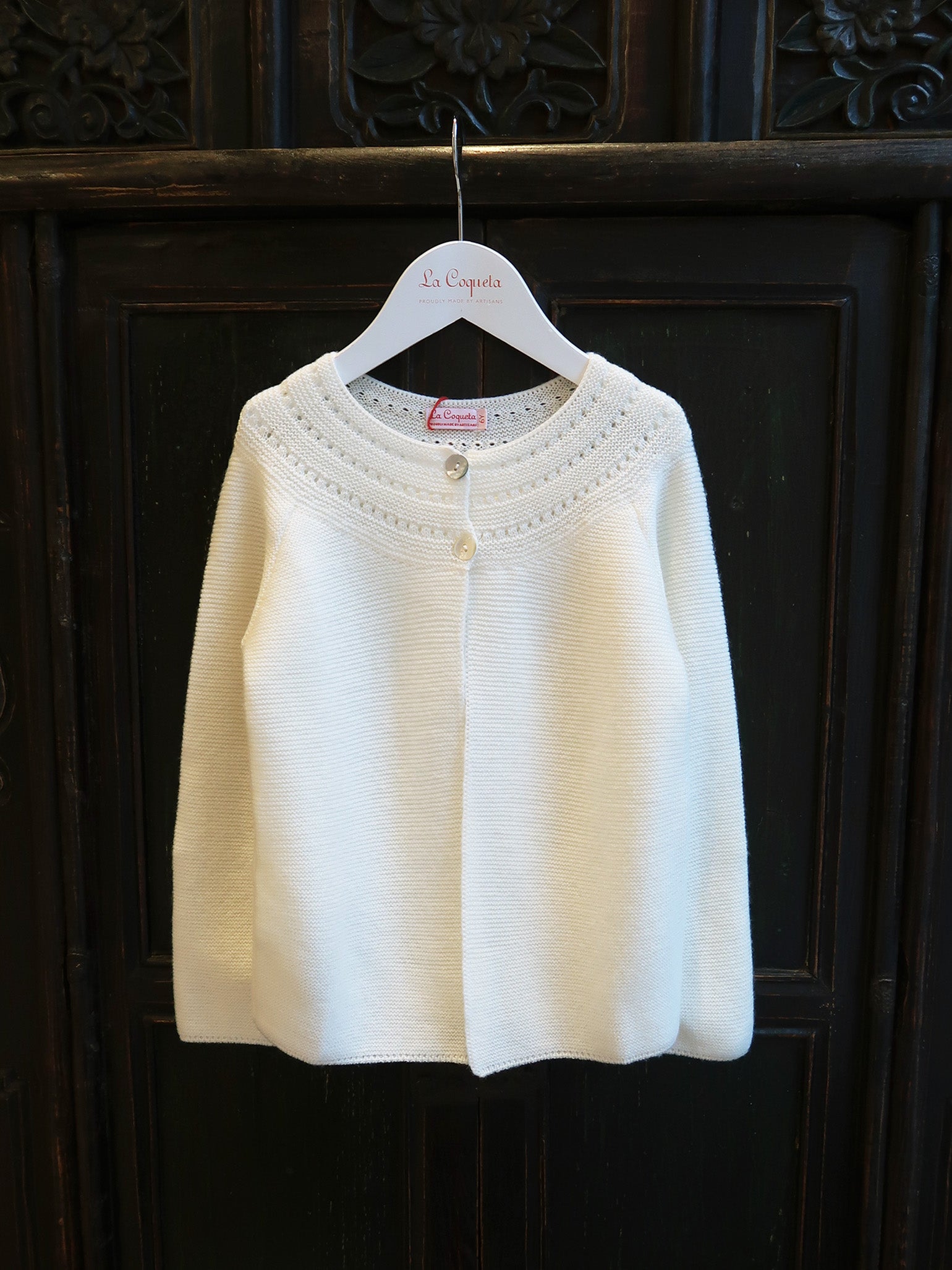 Ivory Rima Merino Girl Cardigan