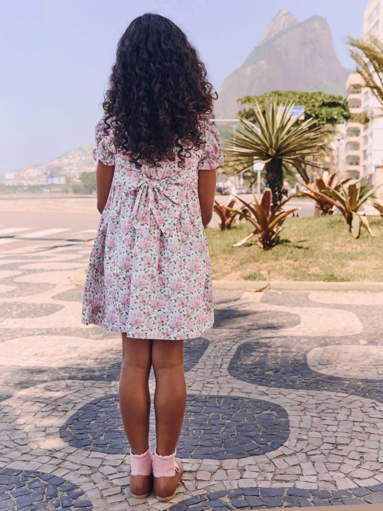 Ivory Floral Silvana Girl Hand-Smocked Dress