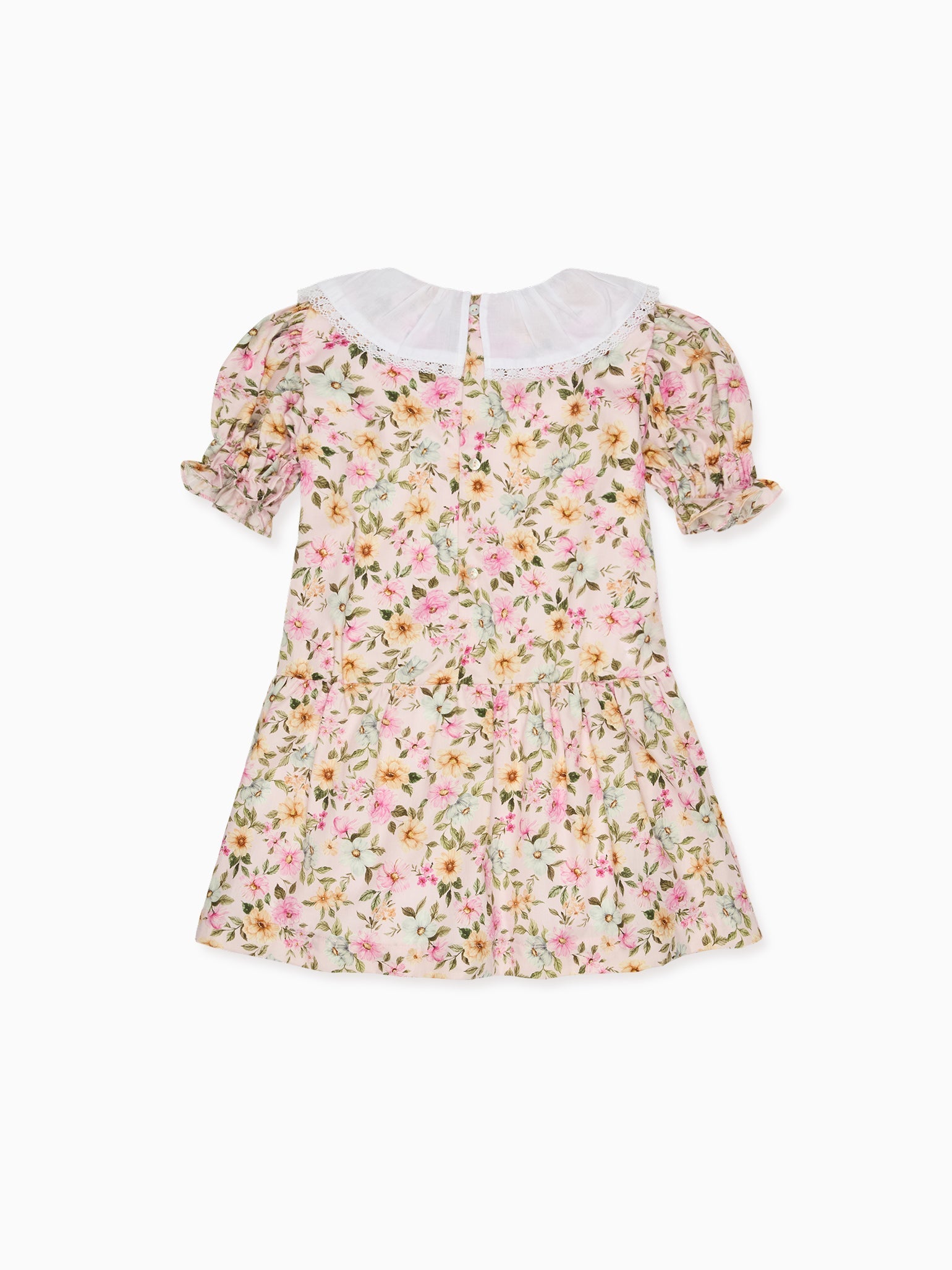 Light Pink Floral Izara Girl Drop Waist Dress