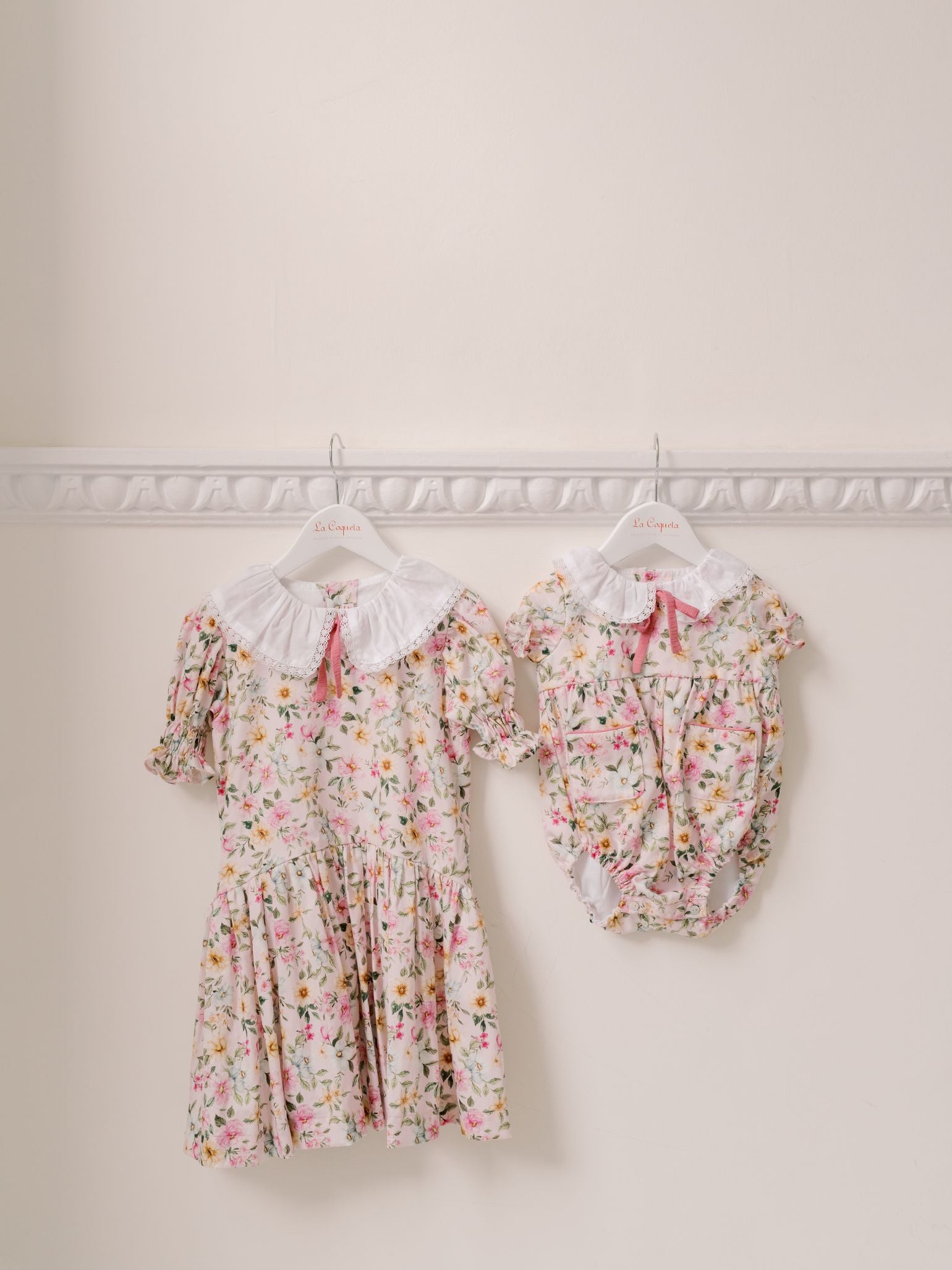 Light Pink Floral Izara Baby Girl Romper