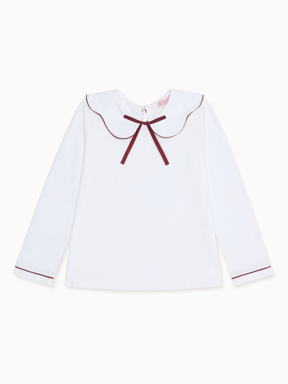 Burgundy Iziar Long Sleeve Girl Top