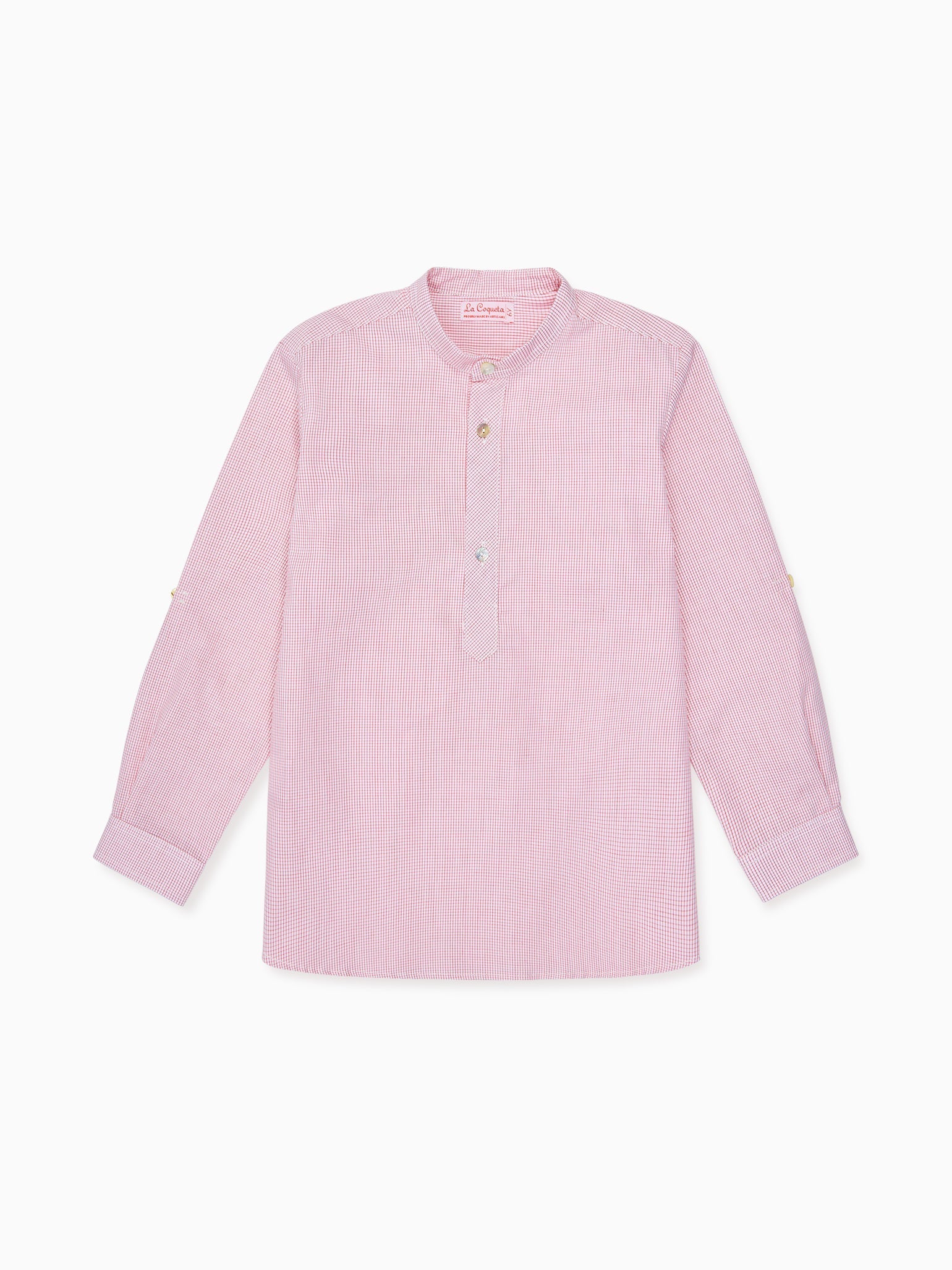 Red Check Jazmin Cotton Long Sleeve Boy Shirt