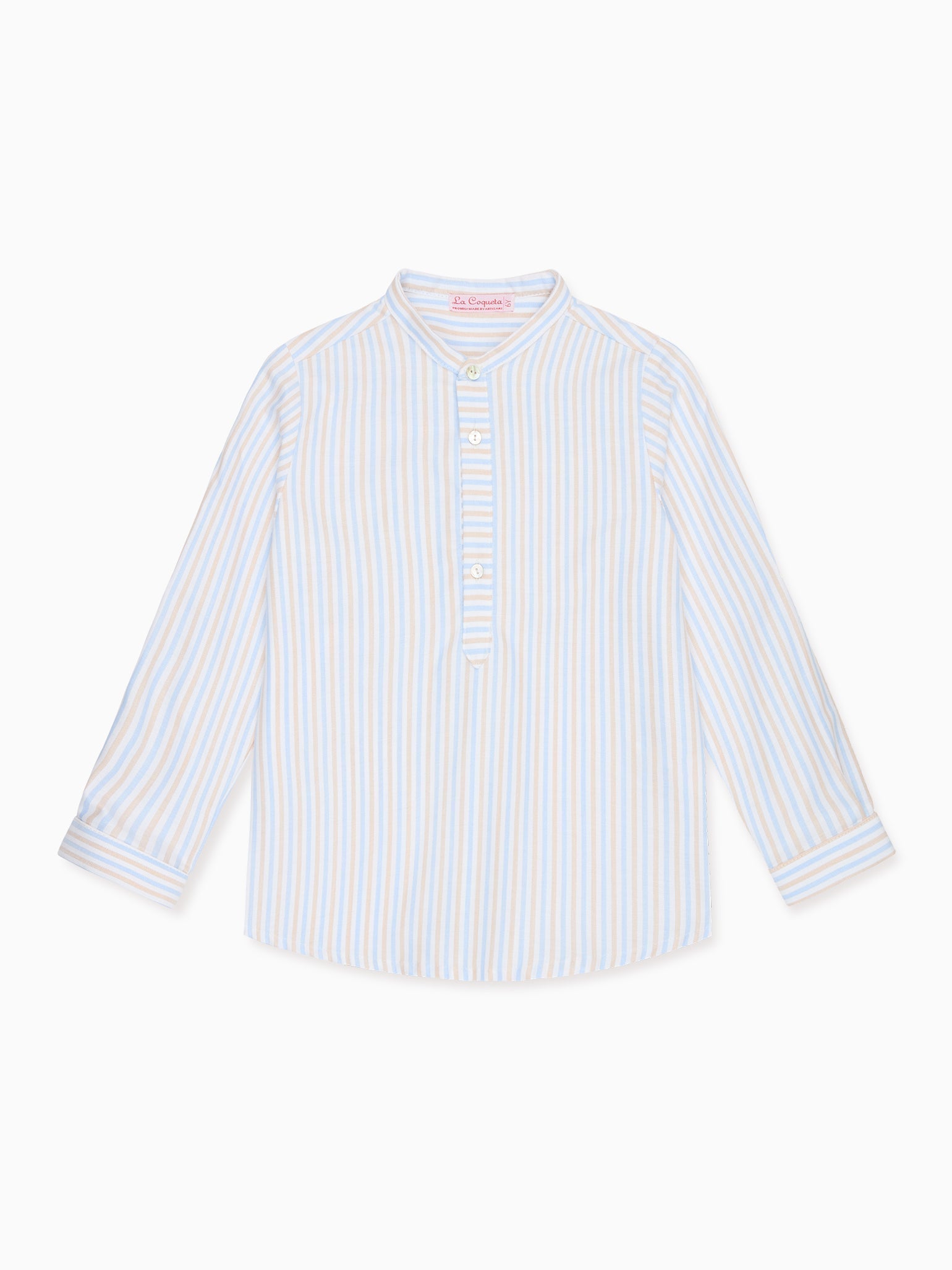 Caramel Stripe Jazmin Long Sleeve Boy Shirt