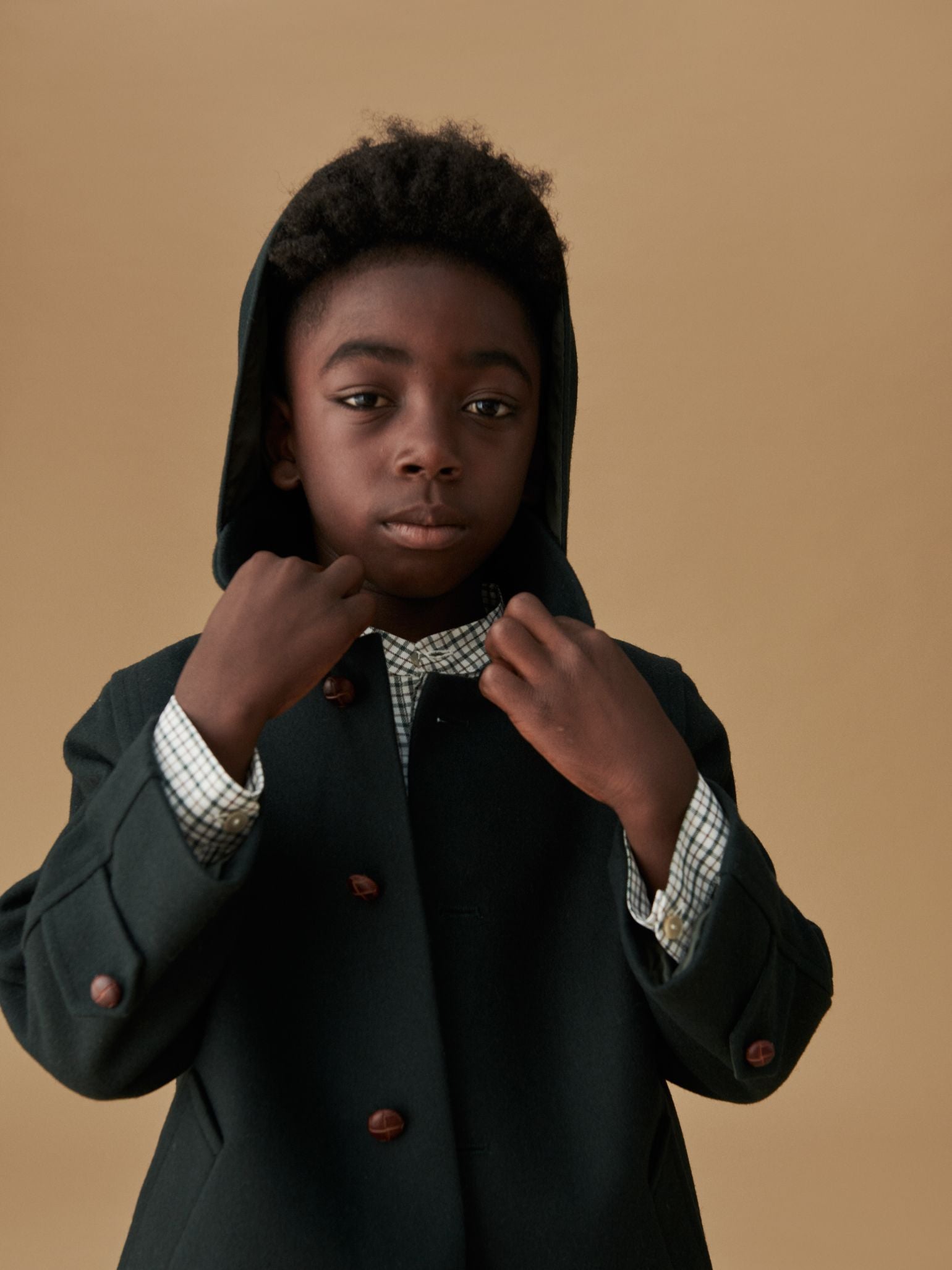 Forest Green Loden Wool Kids Coat