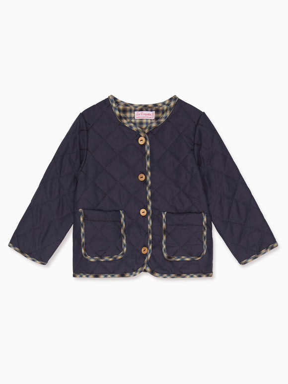 Navy Check Calida Baby Jacket