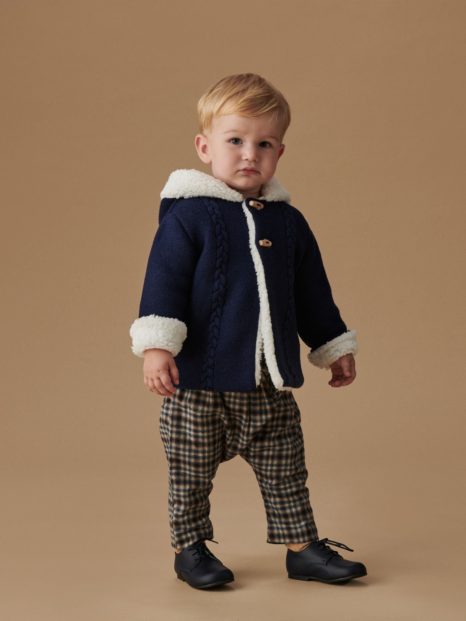 Navy Check Alex Baby Trousers