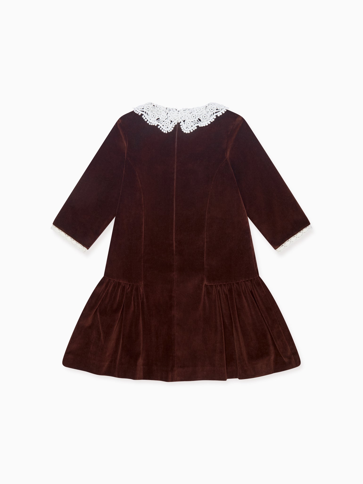 Chocolate Josefana Velvet Girl Drop Waist Dress