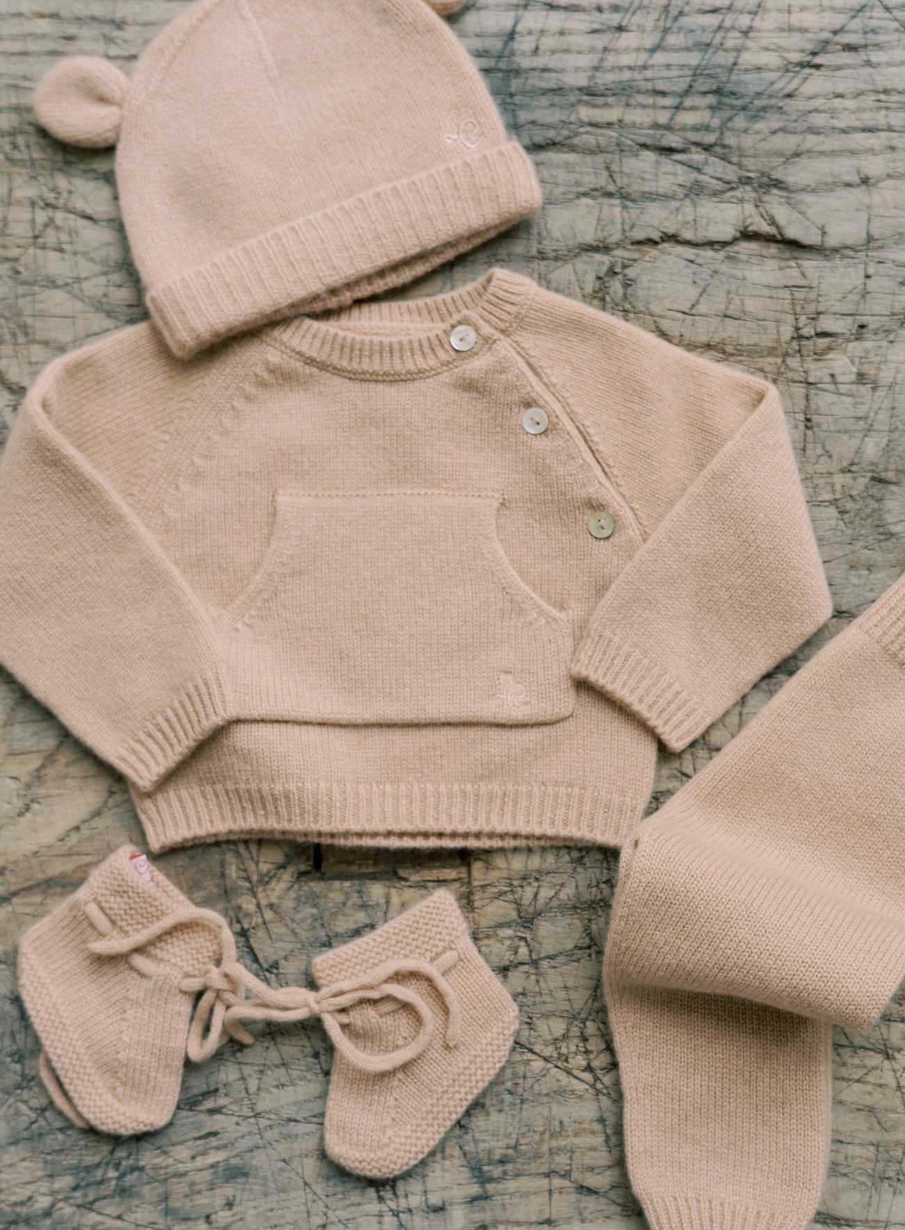 Camel Melange Juan Cashmere Baby Girl Gift Box Set