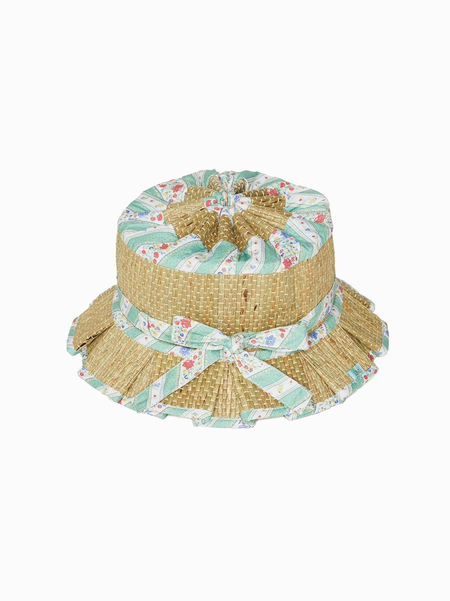 Lorna Murray x La Coqueta Sage Floral Stripe Beauty Point Girl Grass Hat