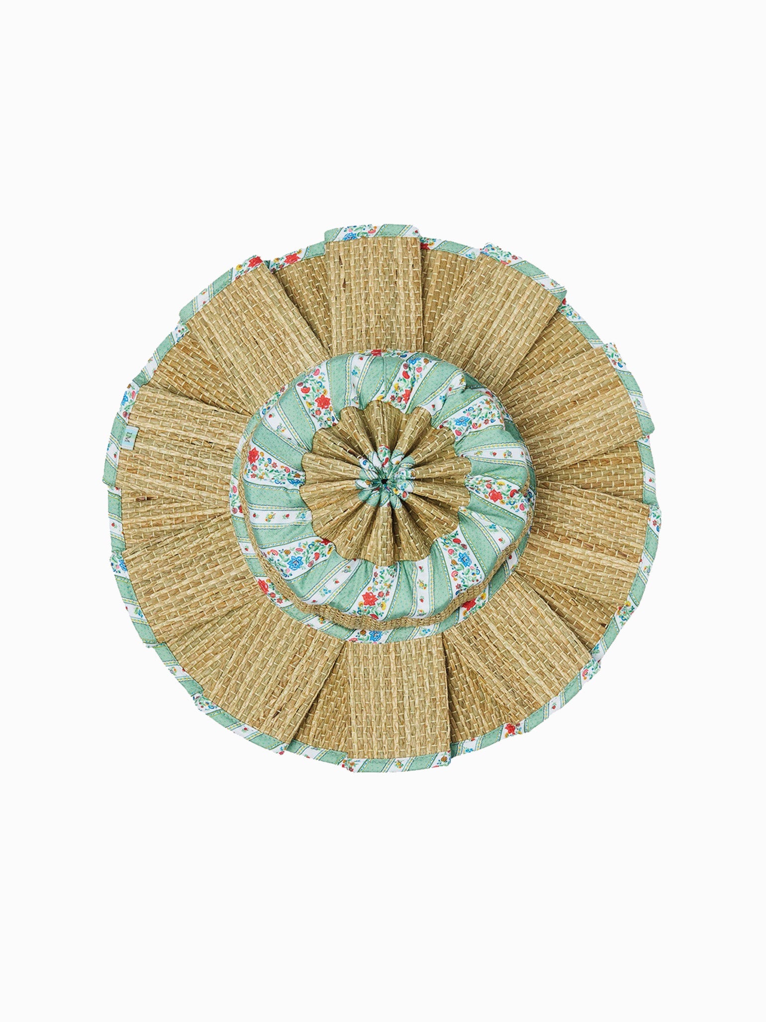 Lorna Murray x La Coqueta Sage Floral Stripe Beauty Point Woman Grass Hat
