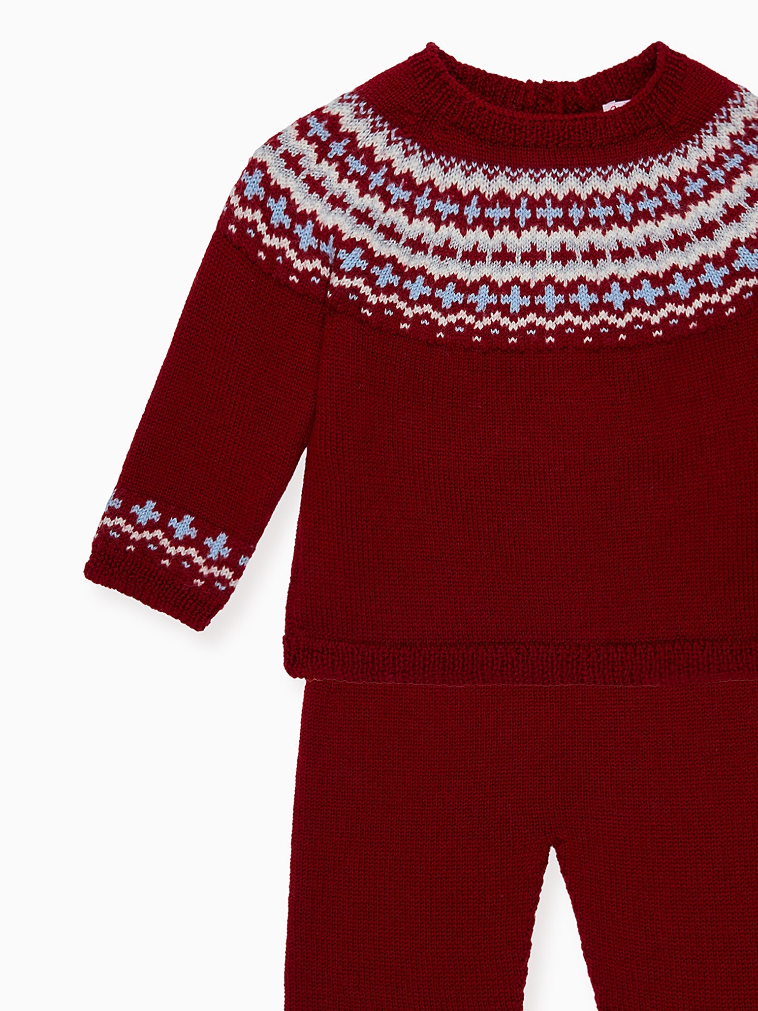 Burgundy Lyle Merino Fair Isle Baby Knitted Set
