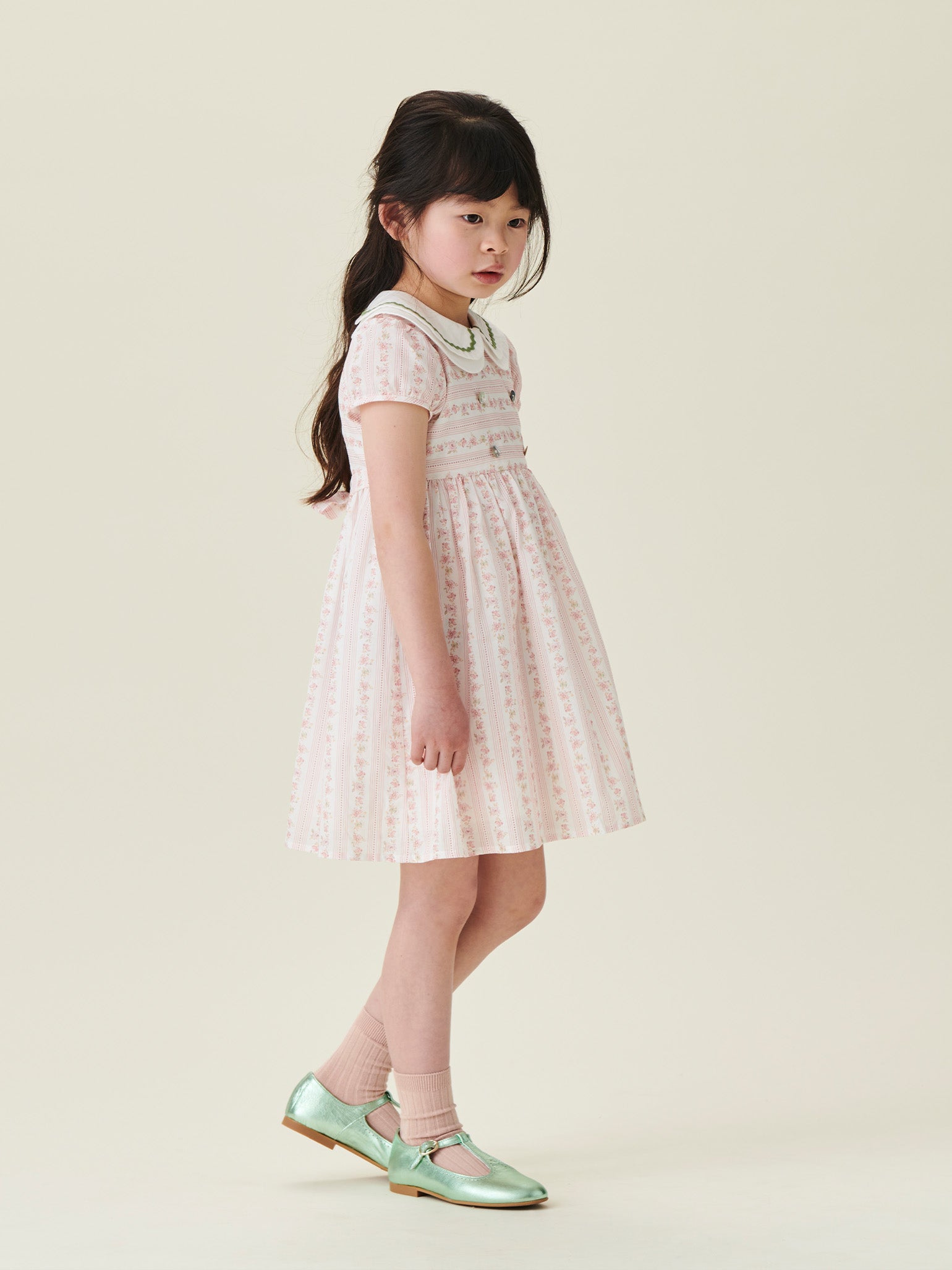 Pink Floral Lana Girl Fit And Flare Dress