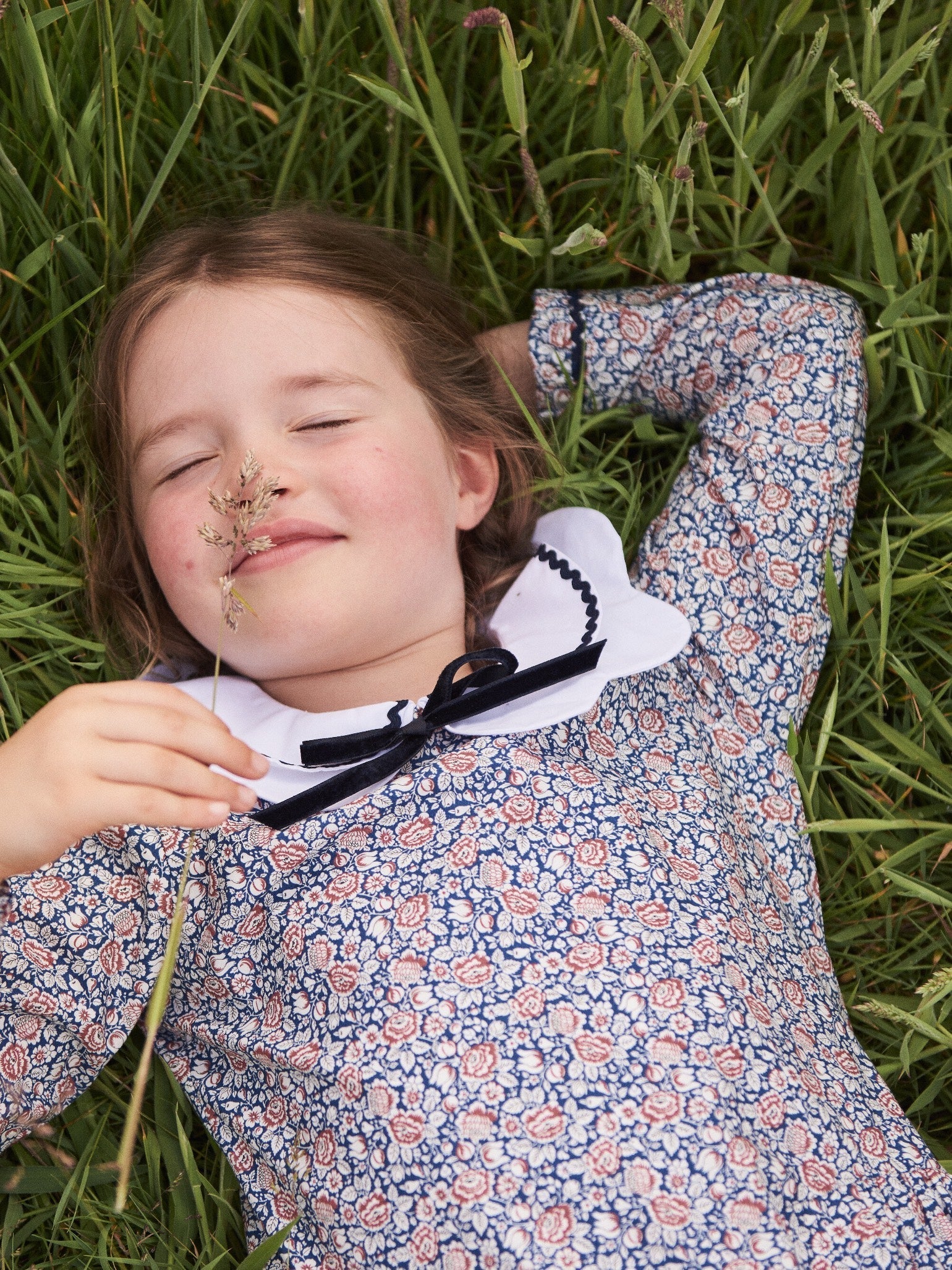 Navy Floral Laura Liberty Girl Dress