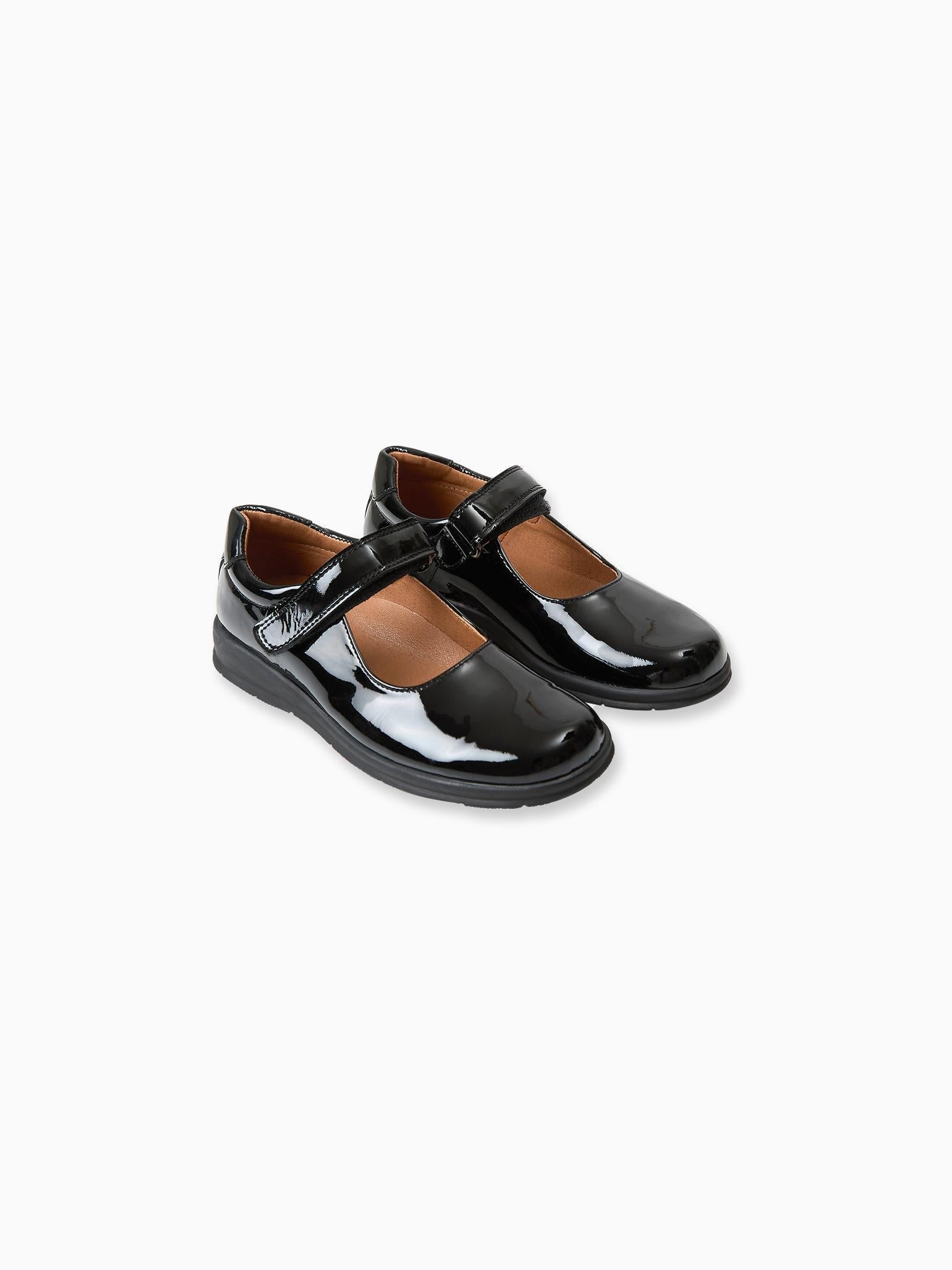 Black Patent Leather Girl Classic School Shoes