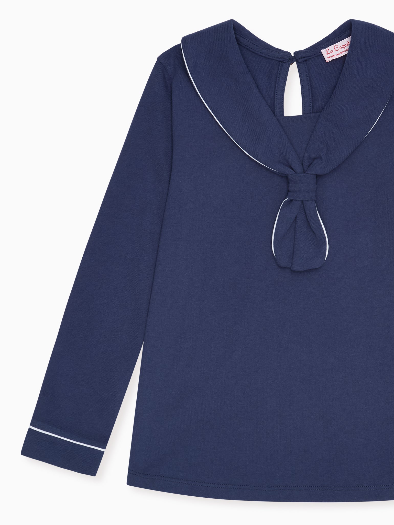 Navy Leya Long Sleeve Girl Top