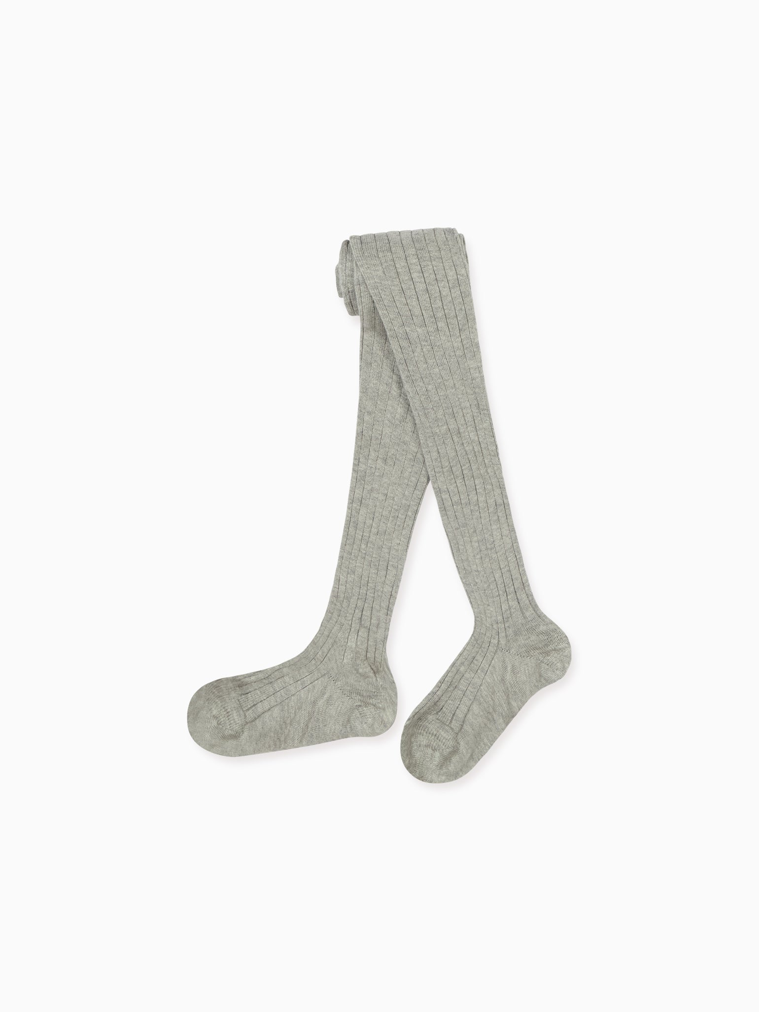 Light Grey Melange Ribbed Kids Tights La Coqueta Kids