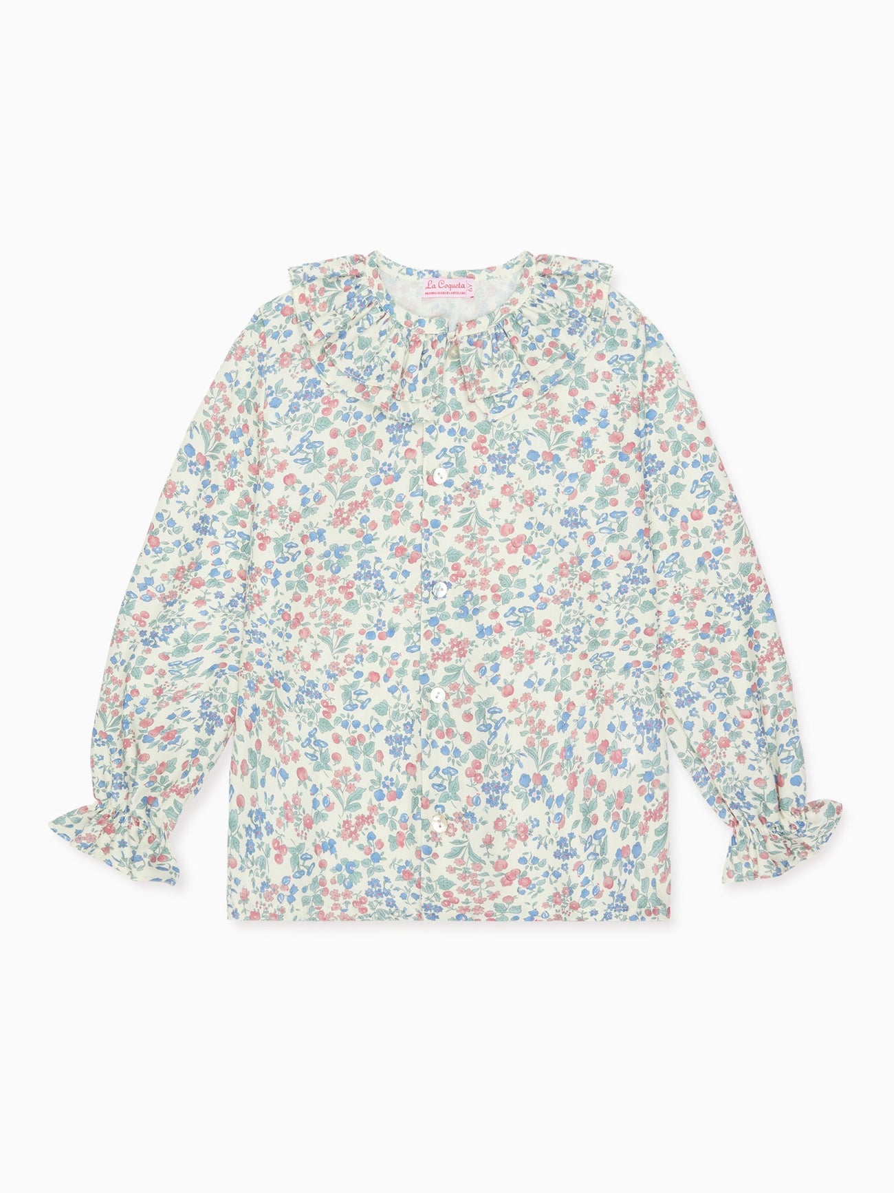 Cherry Floral Lila Long Sleeve Girl Shirt