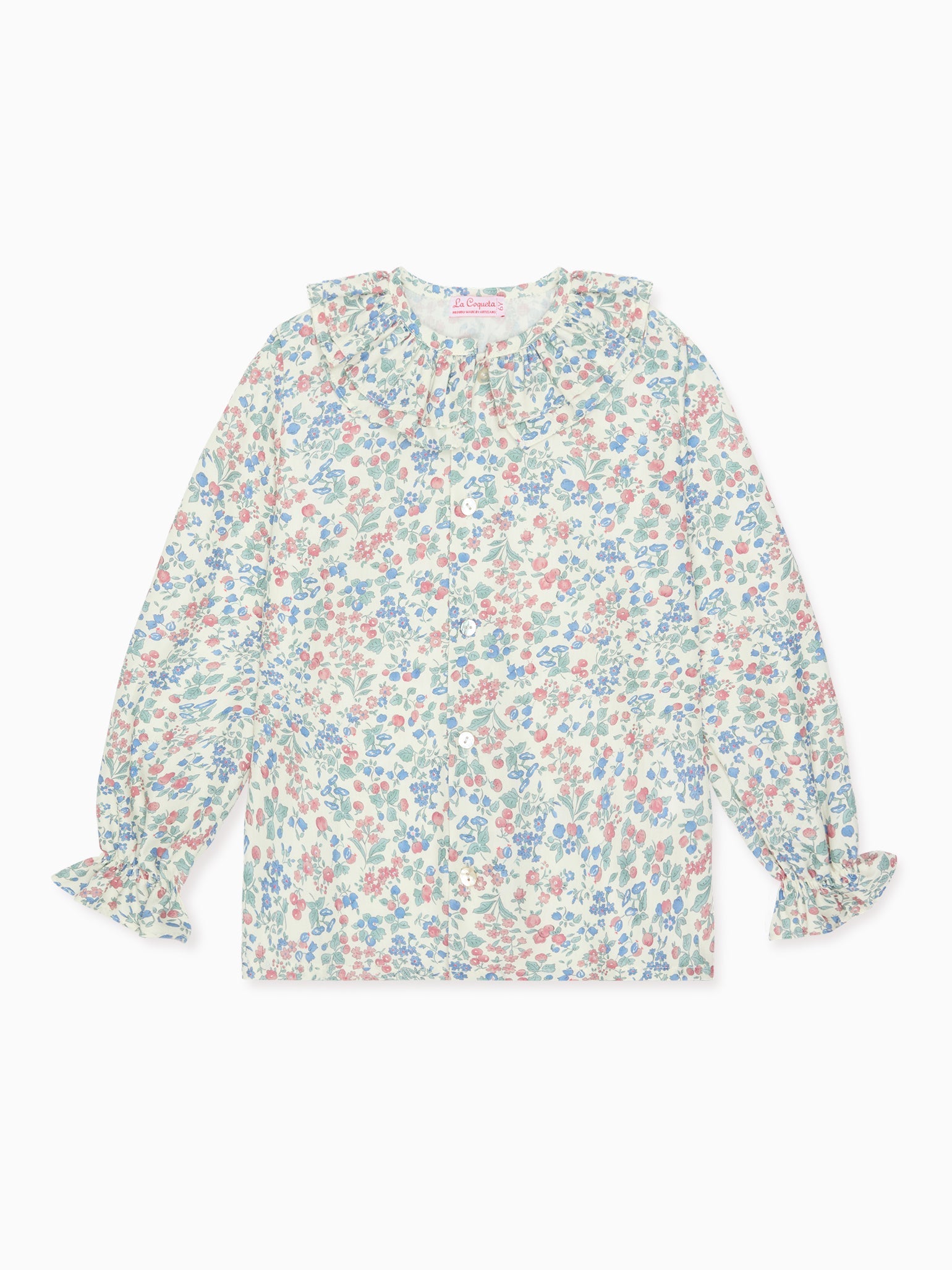 Cherry Floral Lila Long Sleeve Girl Shirt
