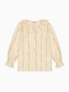 Pink Floral Lila Long Sleeve Girl Shirt