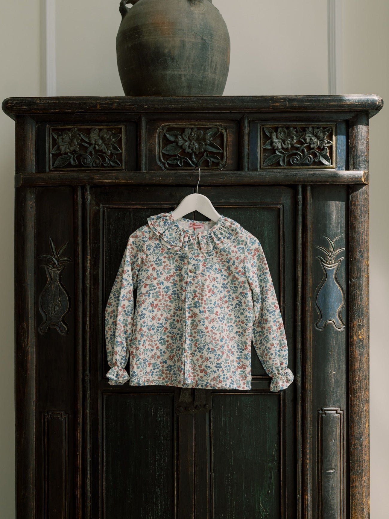 Cherry Floral Lila Long Sleeve Girl Shirt