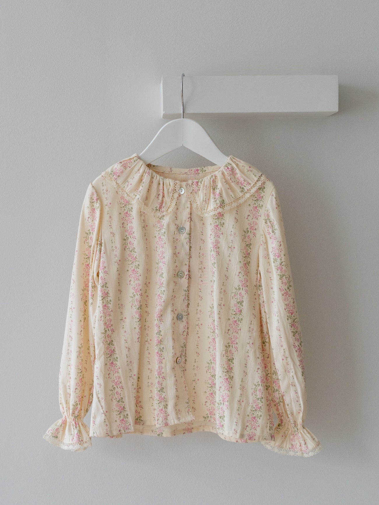 Pink Floral Lila Long Sleeve Baby Girl Shirt