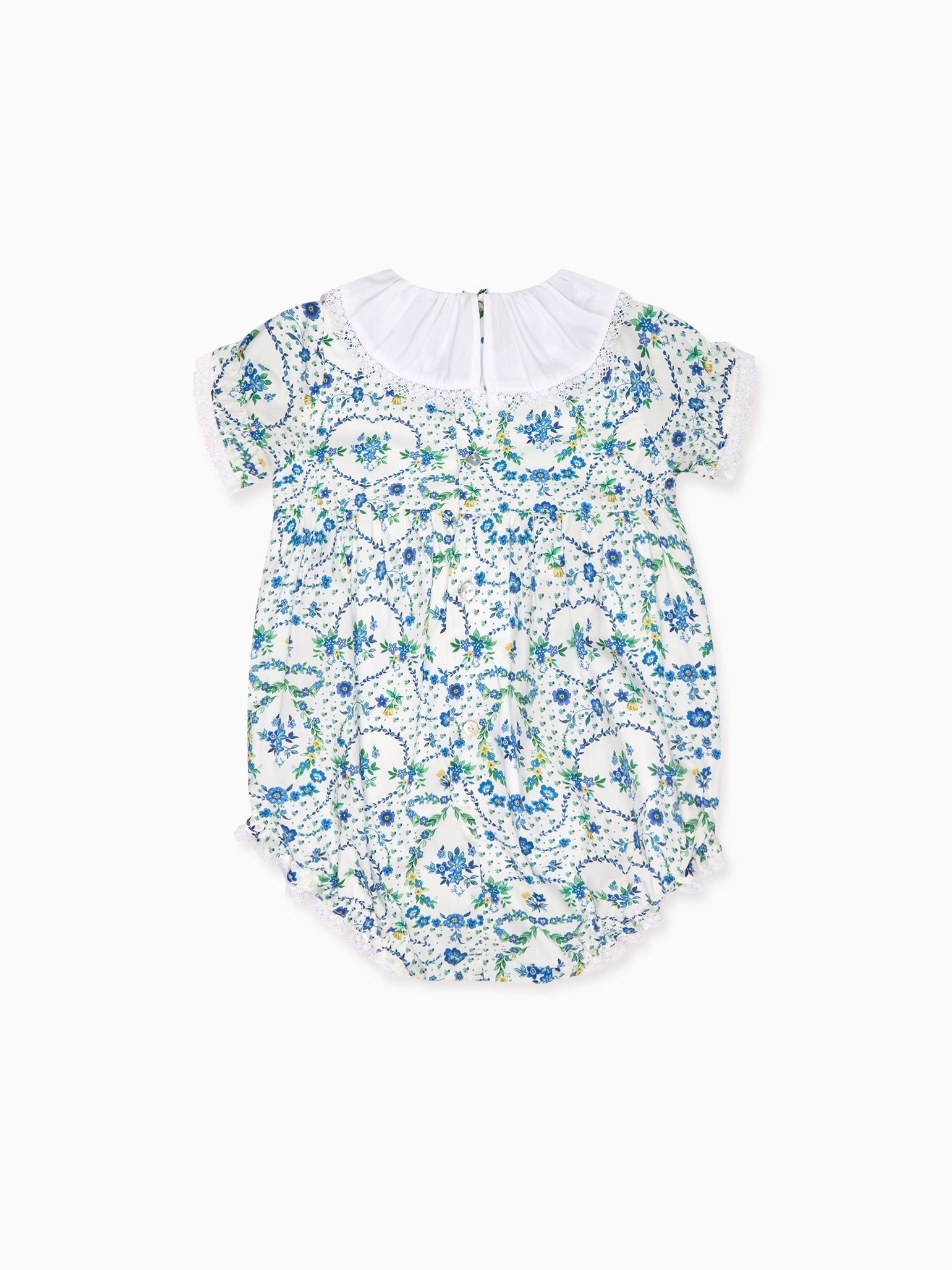 Nicky Hilton x La Coqueta Blue Bow Floral Lily-Grace Baby Girl Romper
