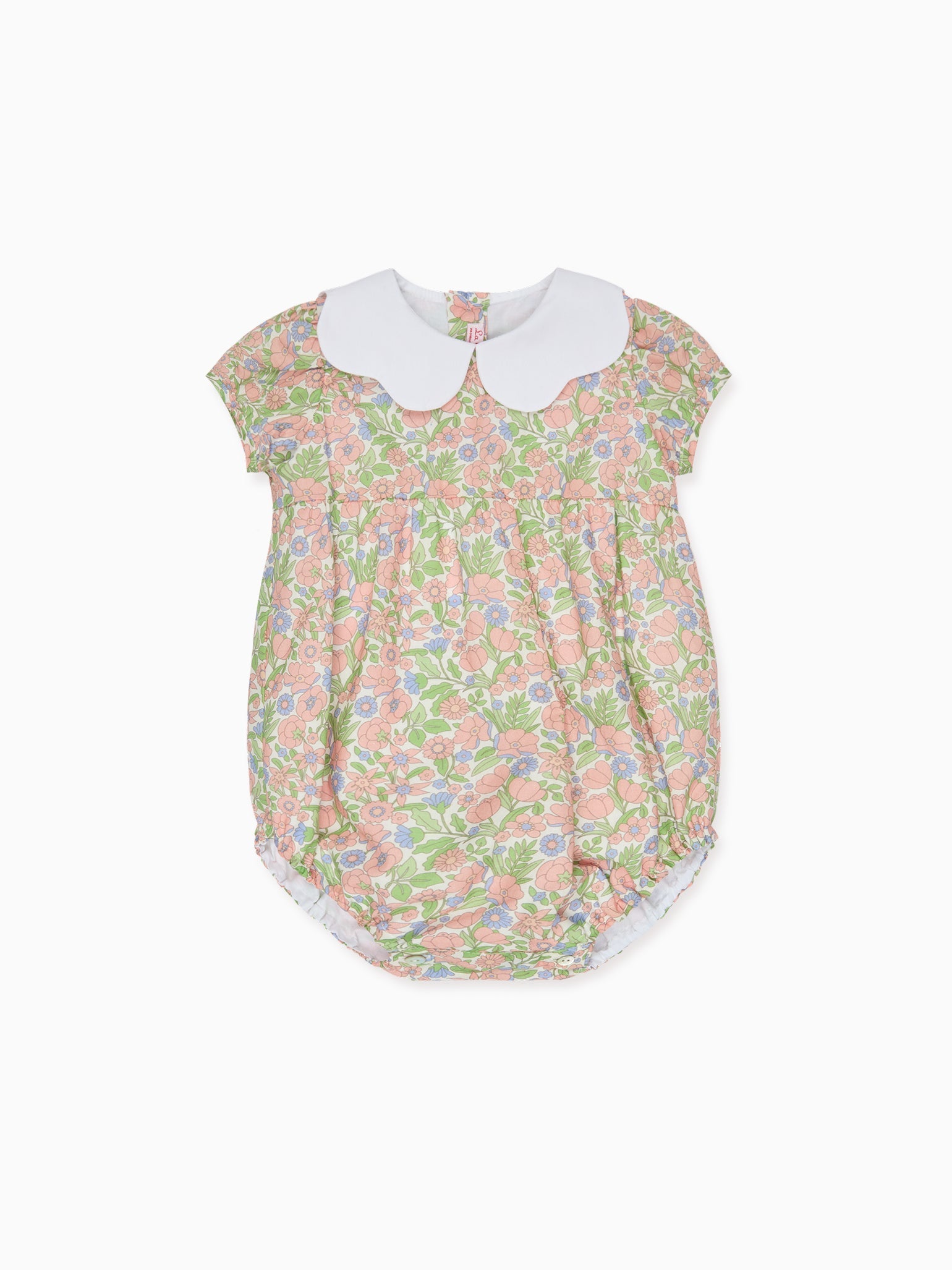 Coral Floral Lina Baby Girl Romper
