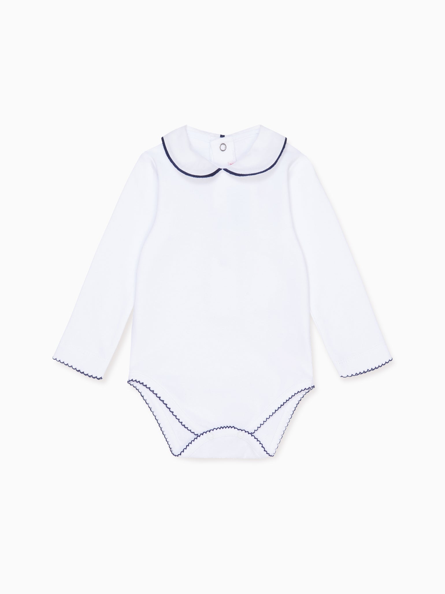 Navy Lirio Long Sleeve Baby Bodysuit