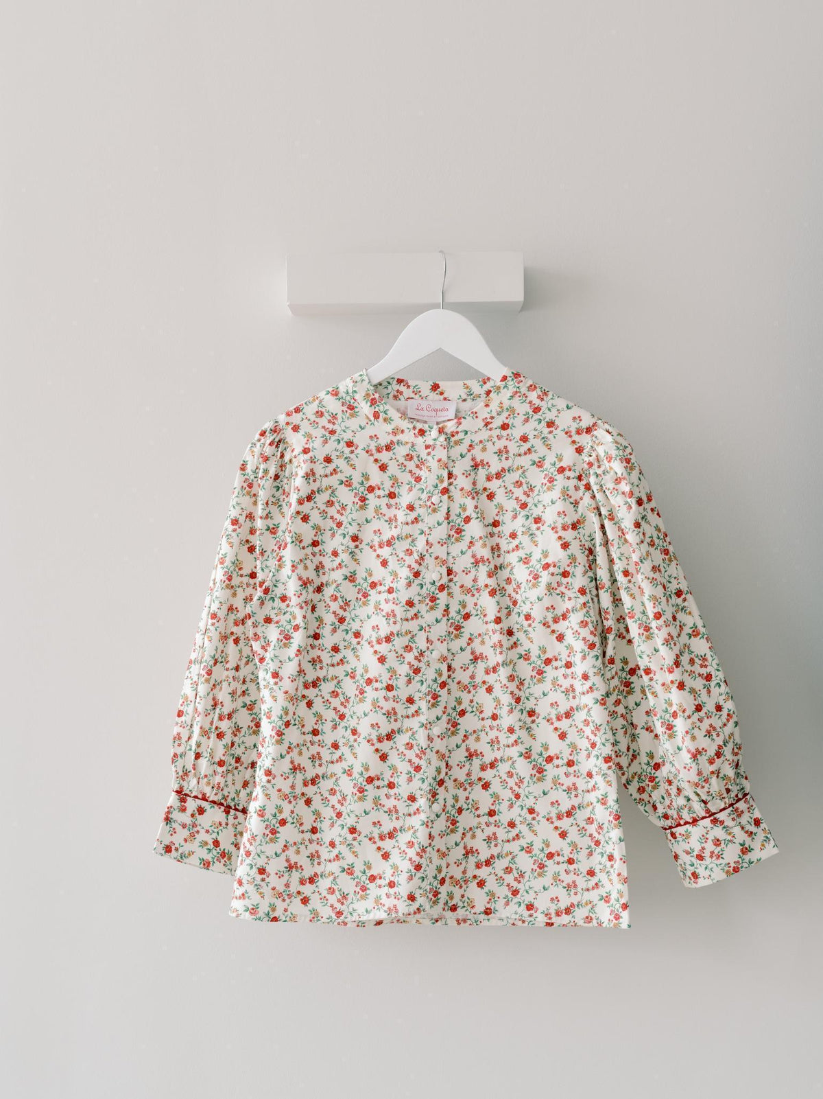 Ivory Floral Livia Womens Long Sleeve Shirt