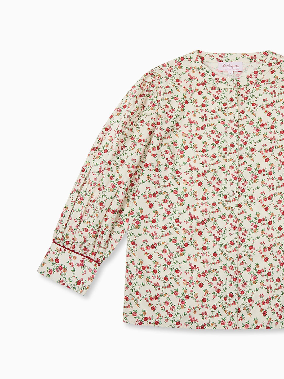 Ivory Floral Livia Women Long Sleeve Shirt