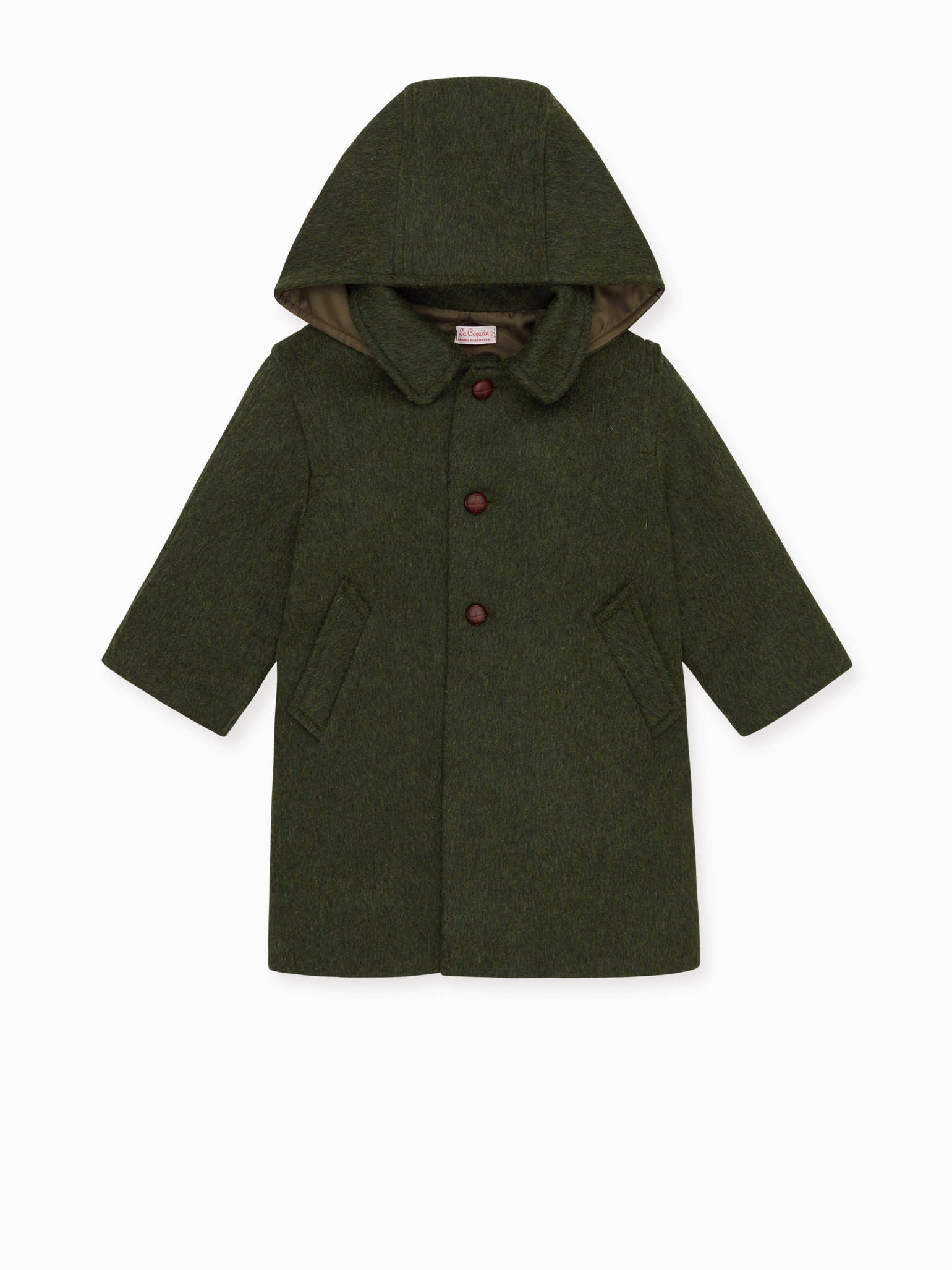 Green Loden Wool Kids Coat La Coqueta Kids