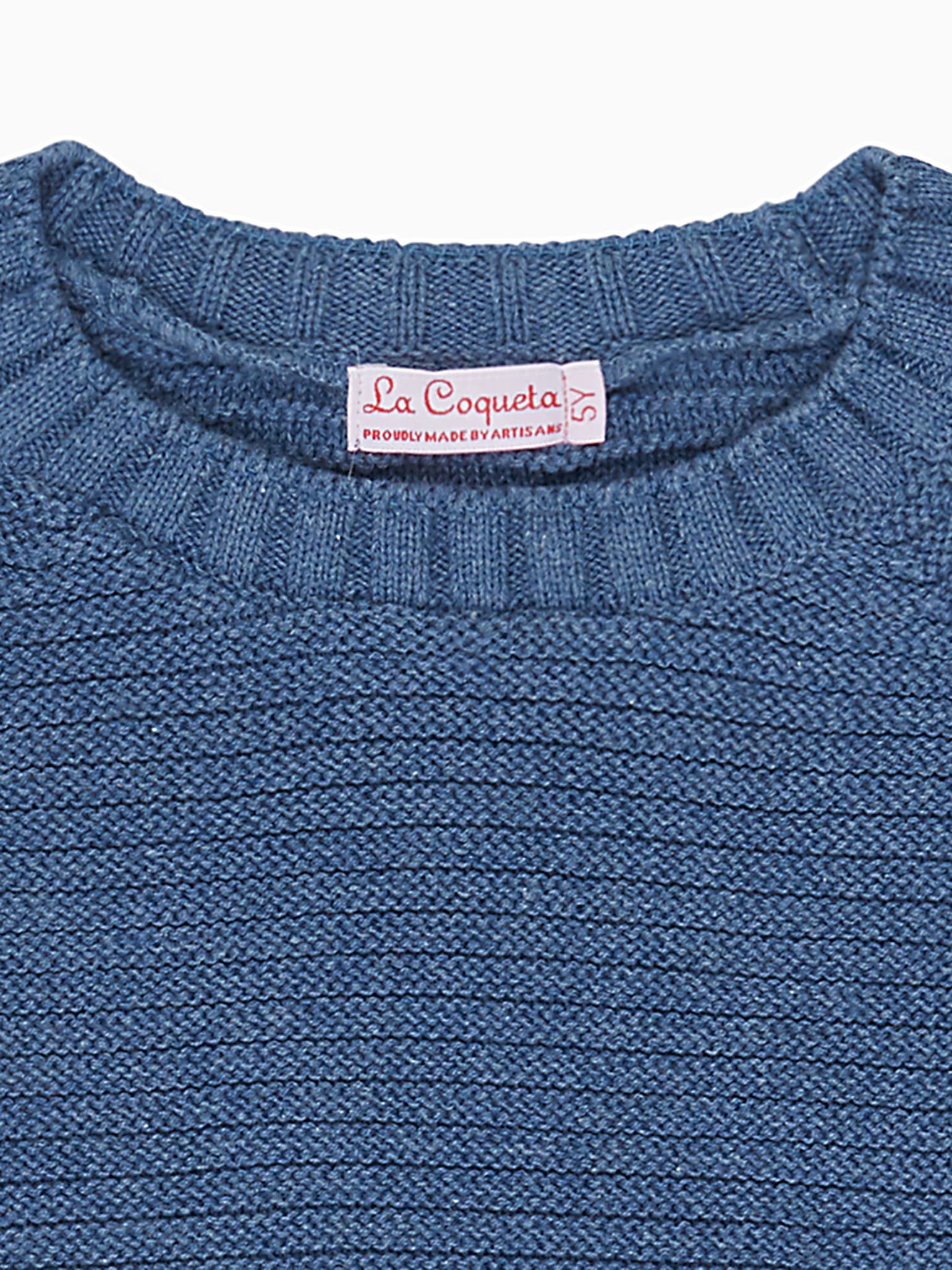 Dusty Blue Lorca Boy Cotton Sweater