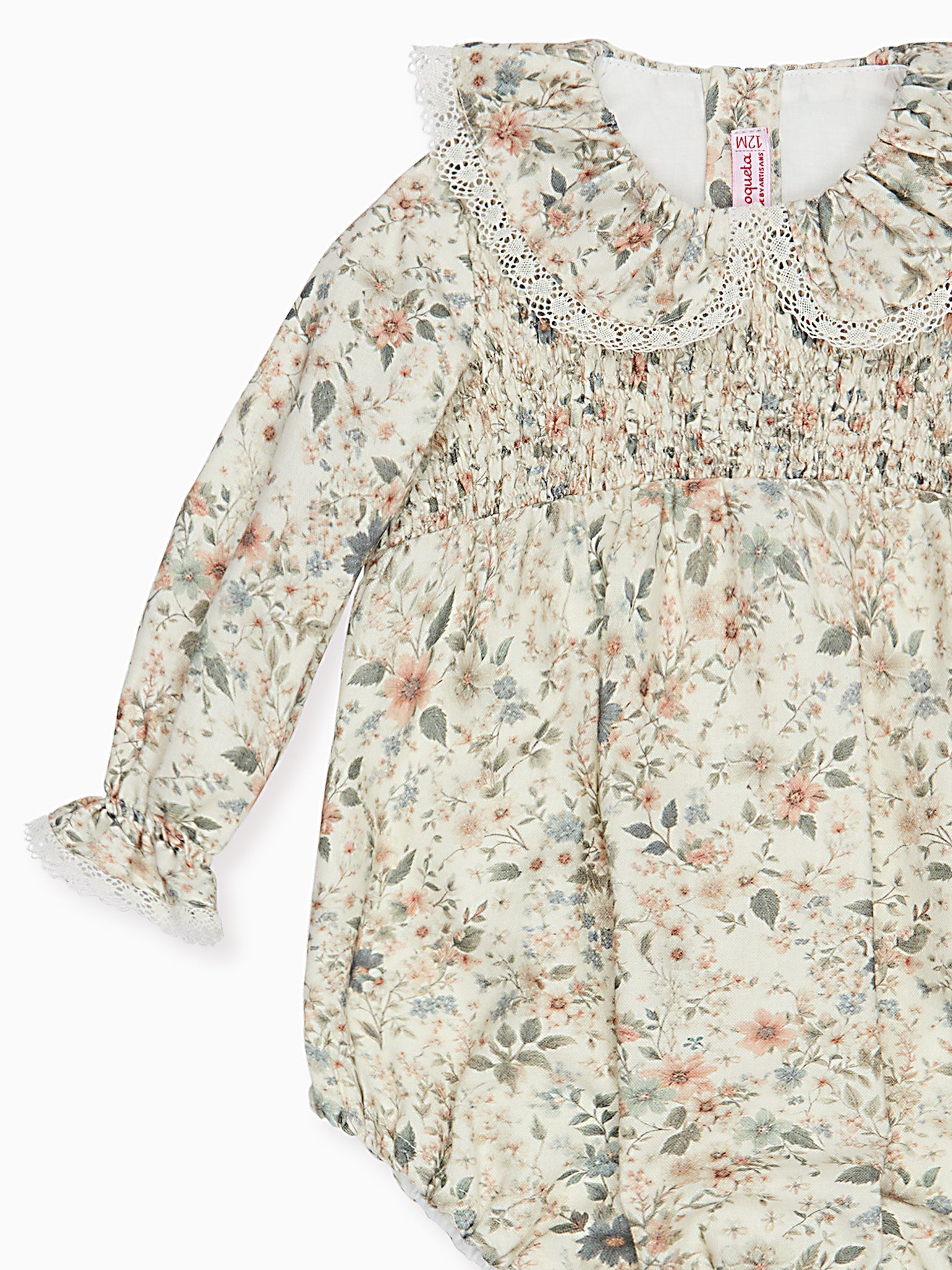 Ivory Floral Lorena Baby Girl Romper