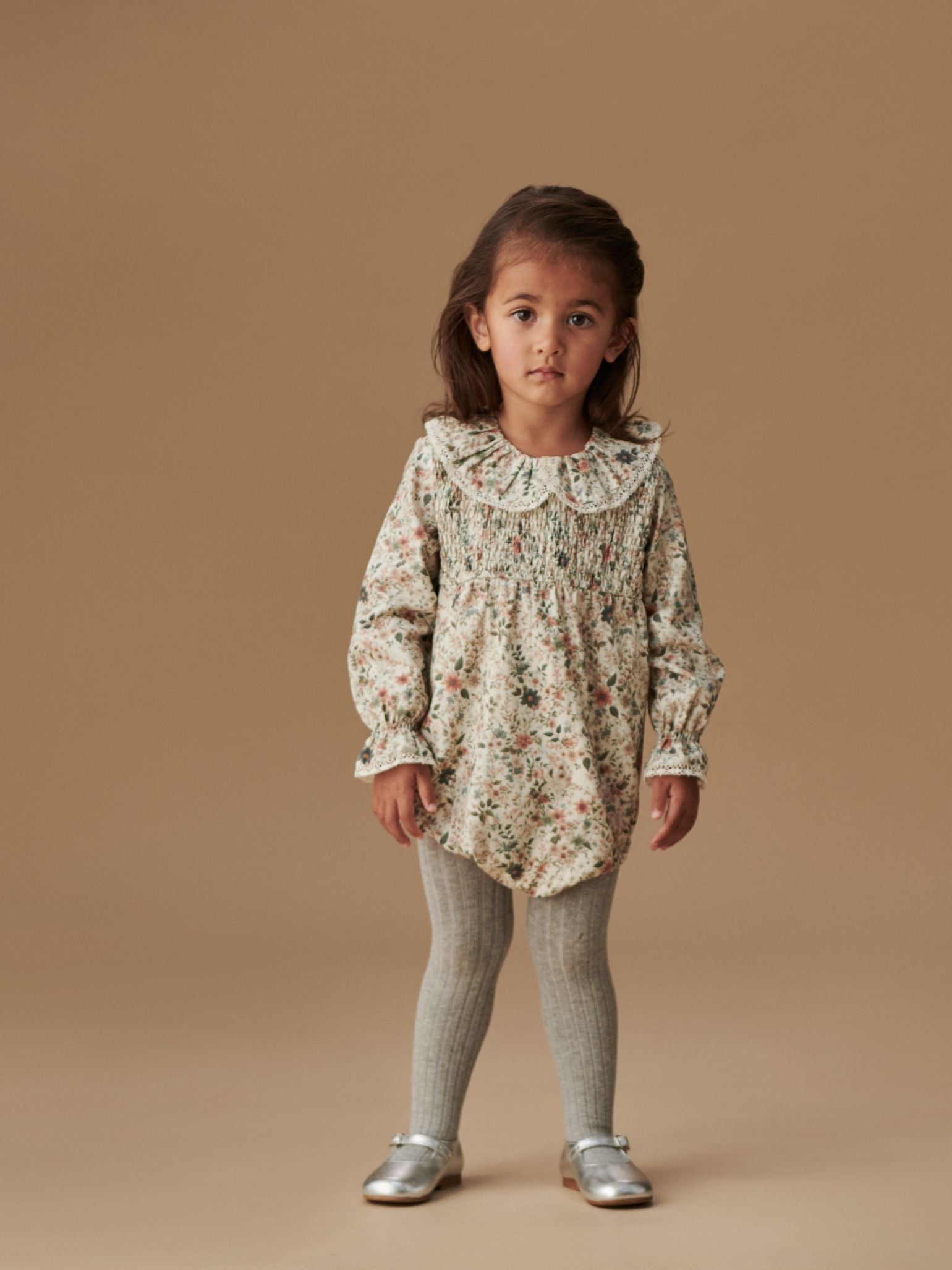 Ivory Floral Lorena Baby Girl Romper