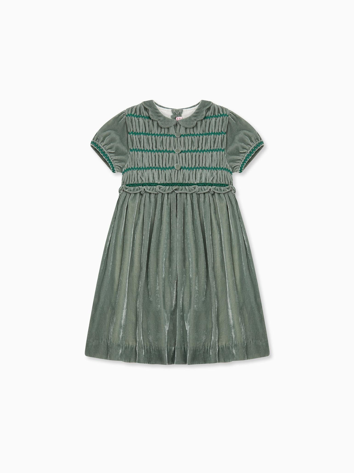 Sage Green Lurdes Velvet Girl Dress