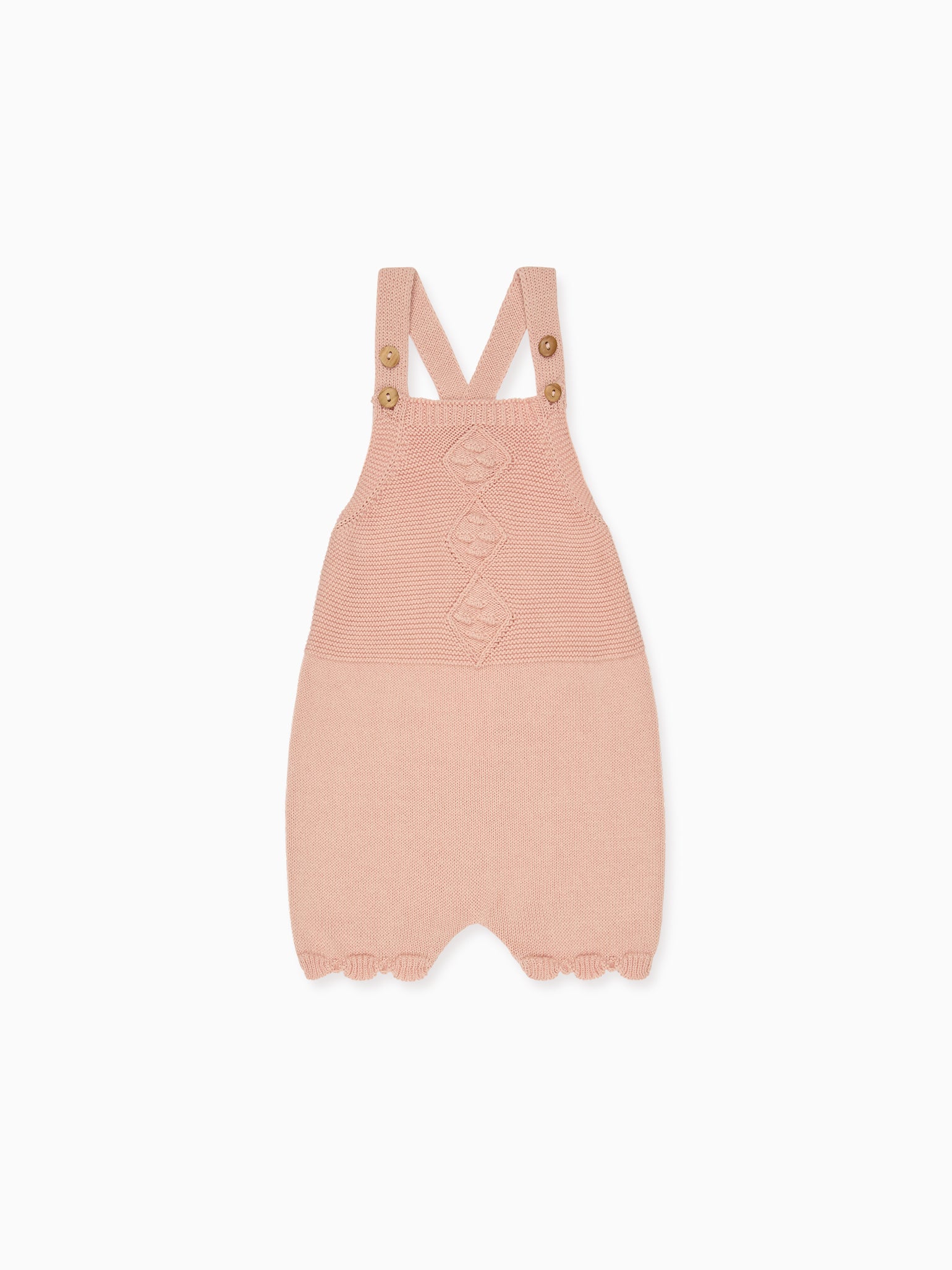 Dusty Pink Macaria Cotton Baby Girl Knitted Dungarees