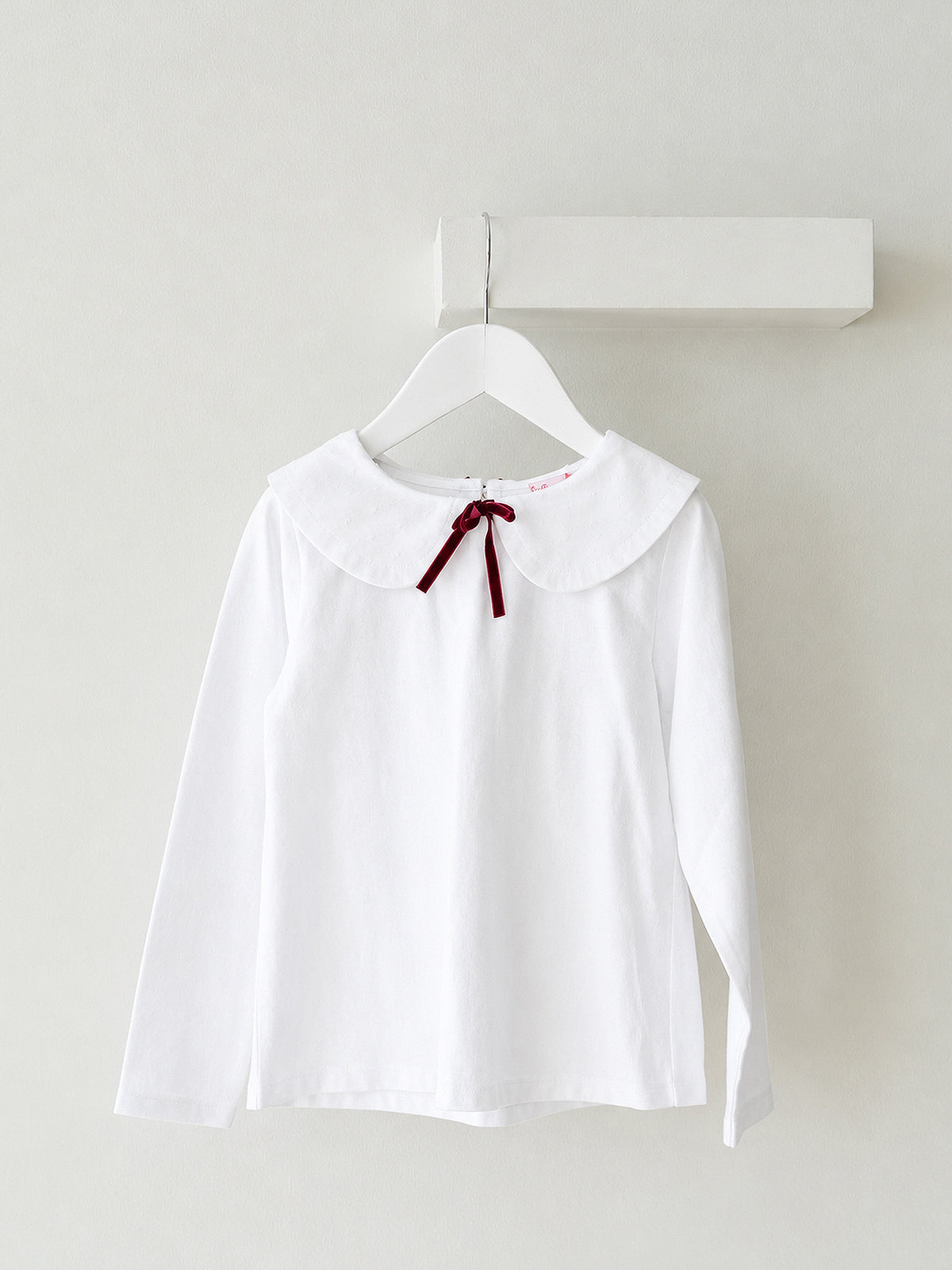 White & Burgundy Macerena Long Sleeve Girl Top