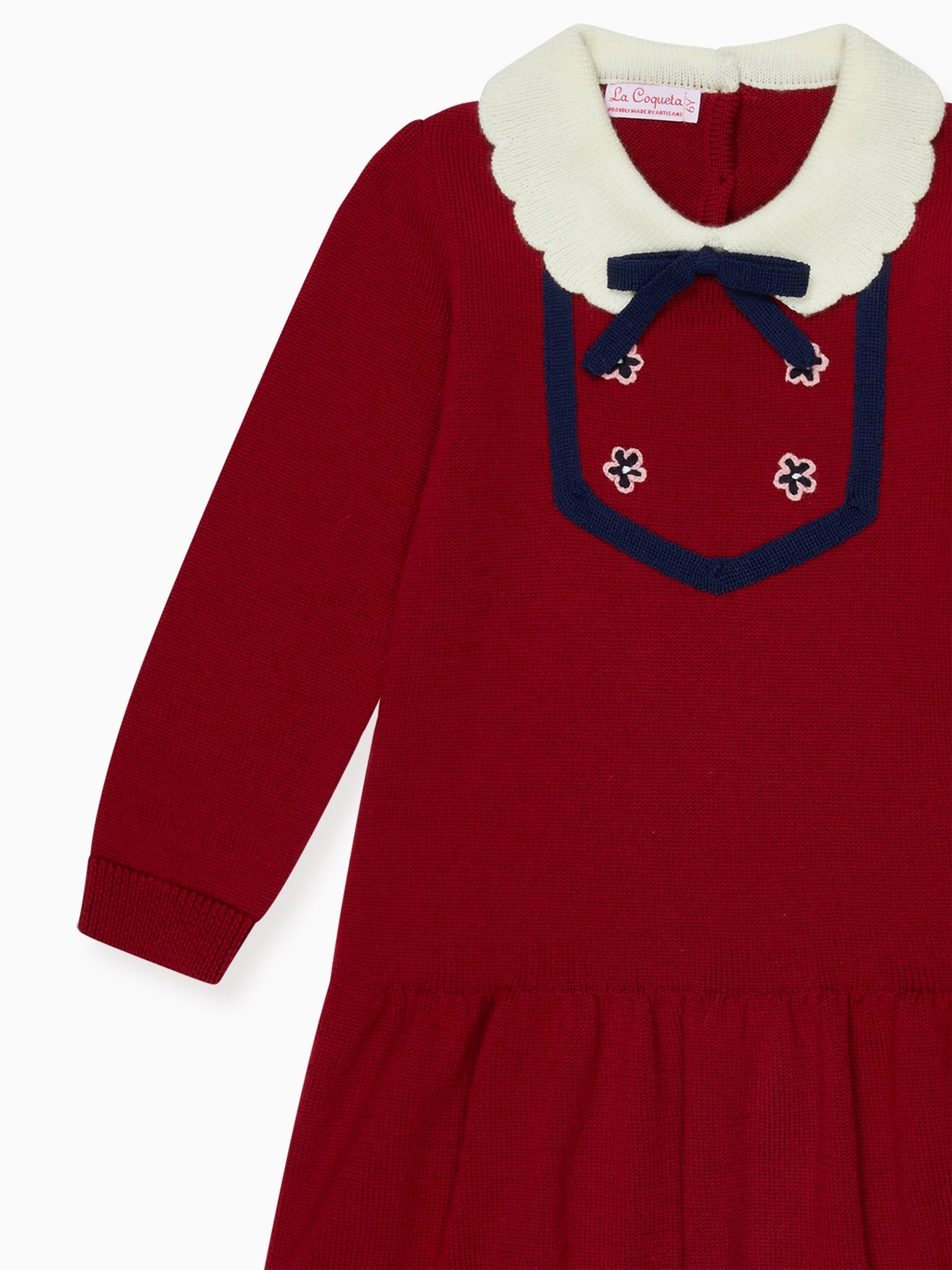 Burgundy Madena Girl Merino Knitted Dress
